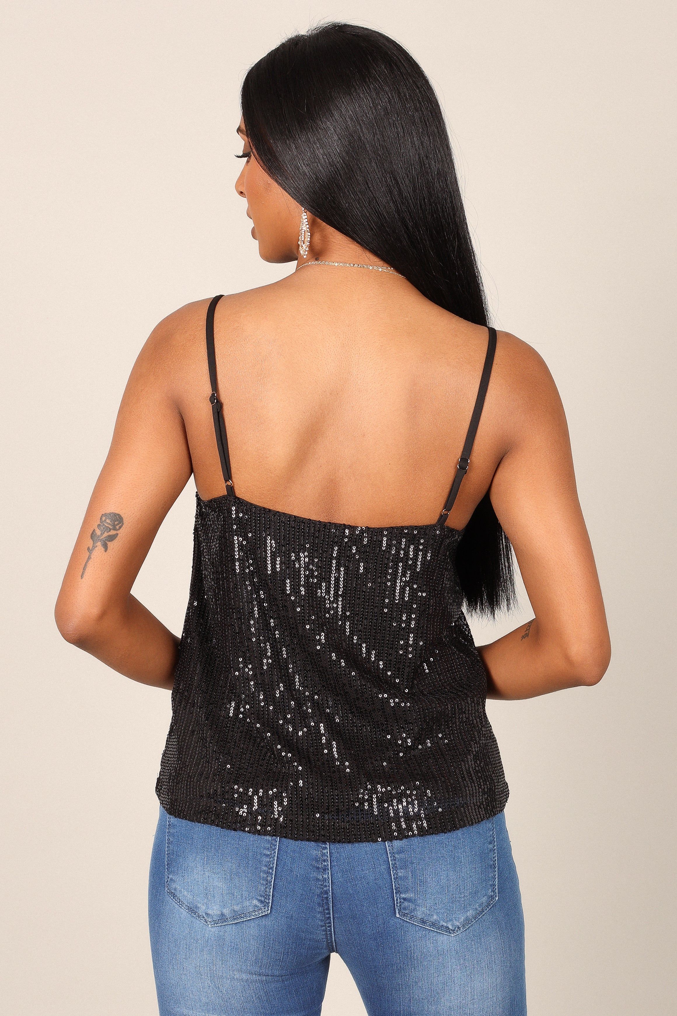 Alanis Sequin Cami Top - Black sold by Petal & Pup product image thumbnail 7