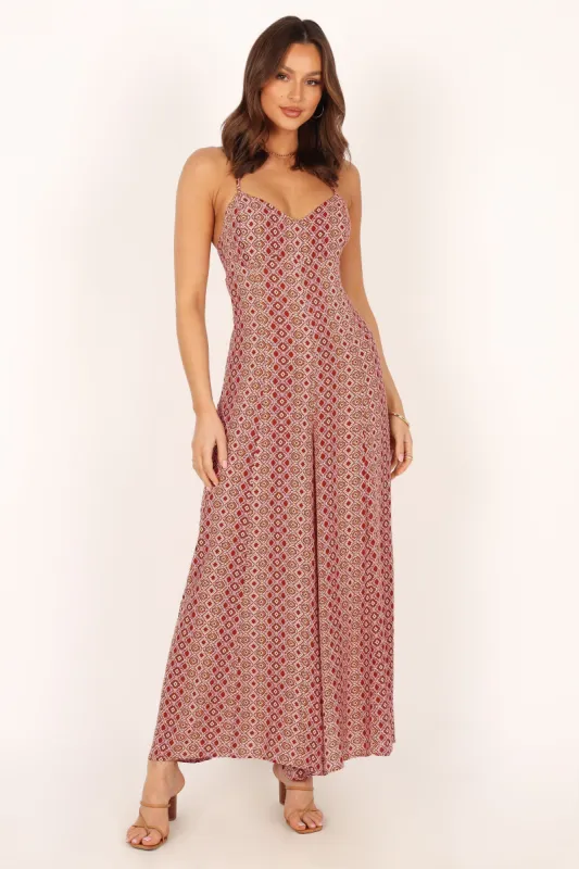 Harlee Wide Leg Jumpsuit - Red sold by Petal & Pup