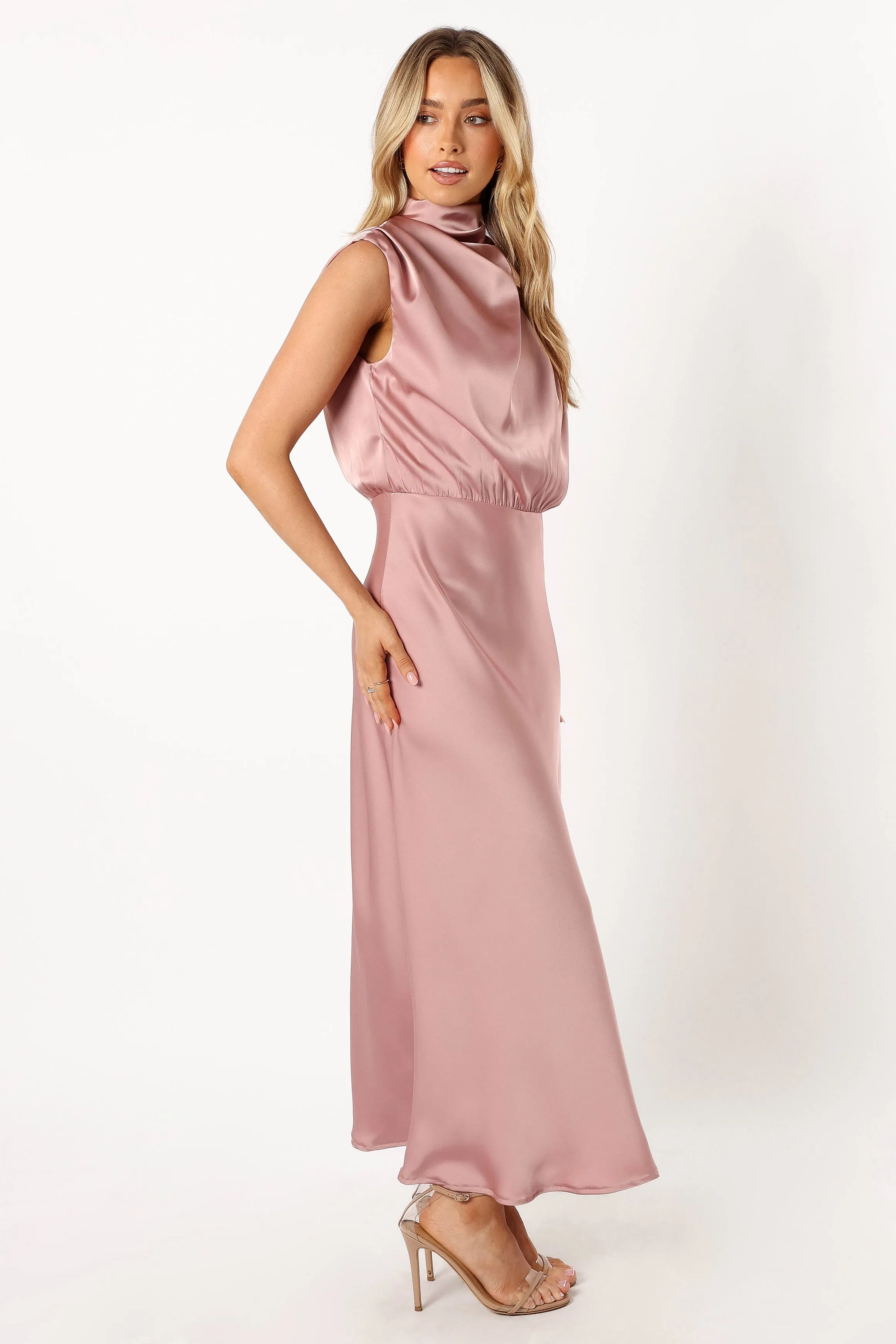 Anabelle Halter Neck Midi Dress - Blush sold by Petal & Pup product image thumbnail 3