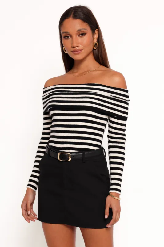 Ellora Knit Top - Black Cream sold by Petal & Pup