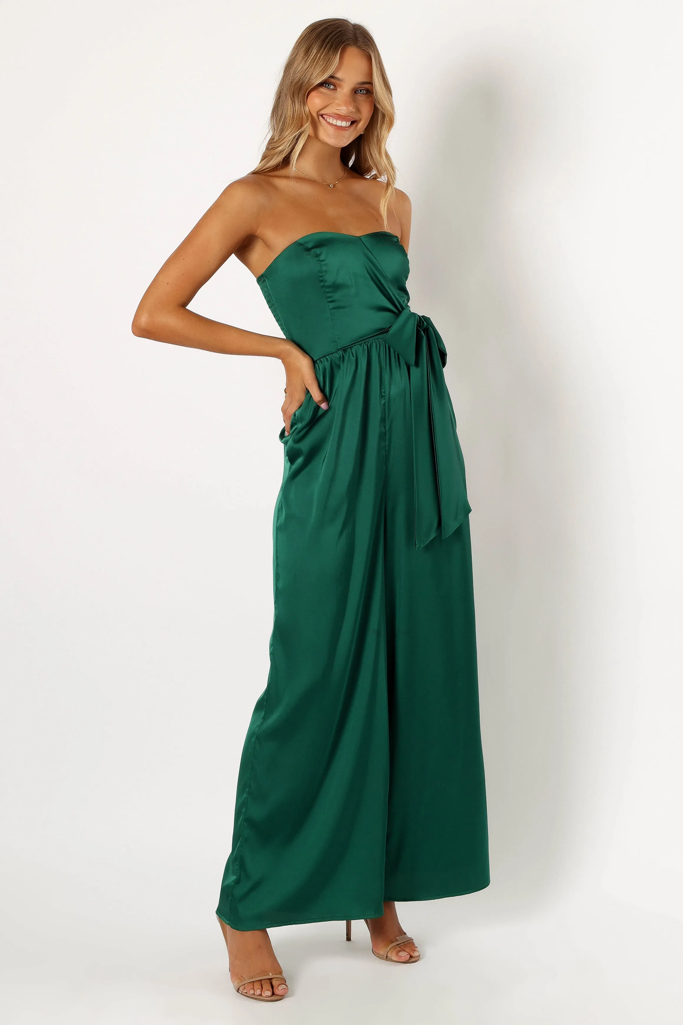 Tanya Strapless Jumpsuit - Emerald sold by Petal & Pup product image thumbnail 5