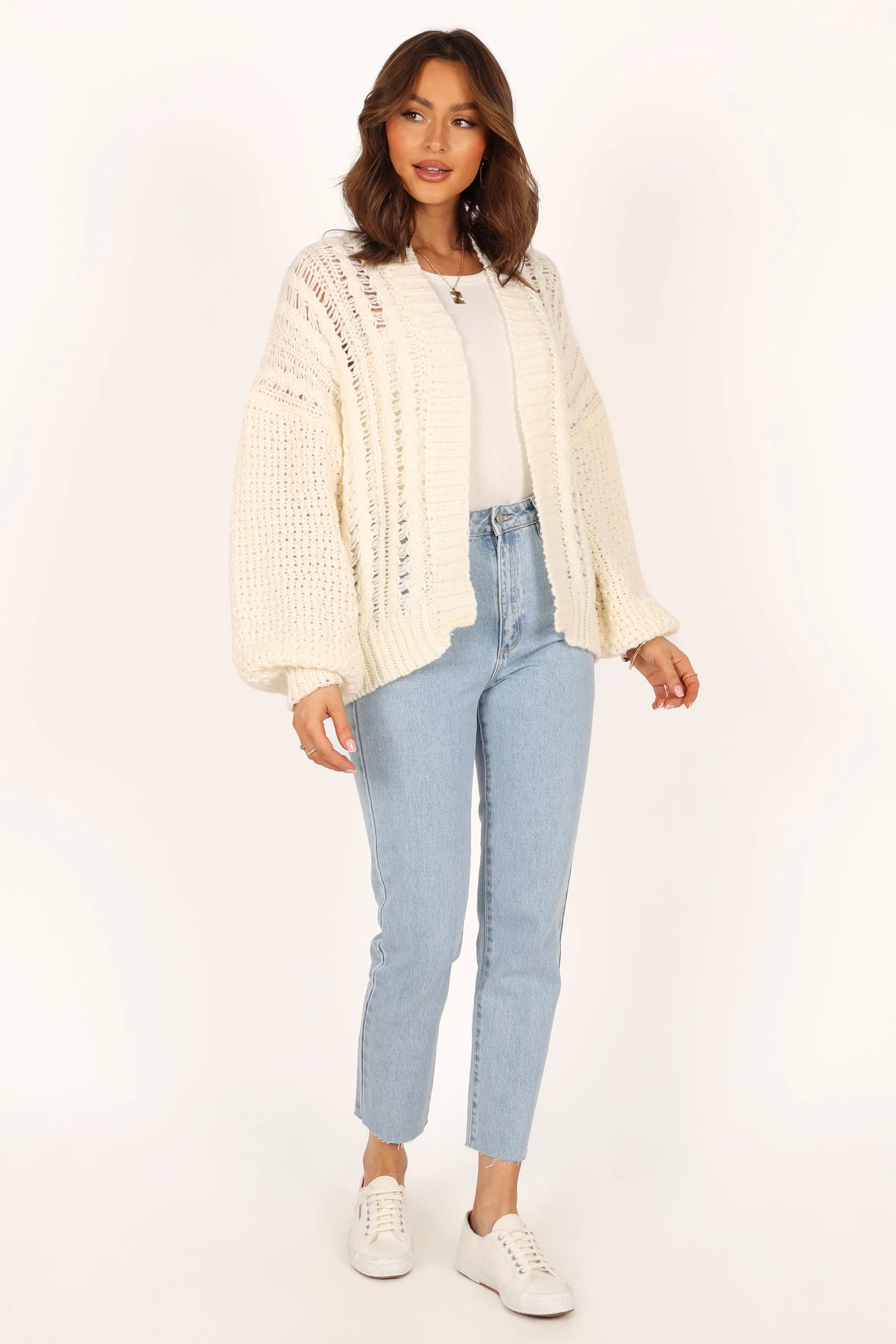 Hailey Oversized Sleeve Cardigan - Cream sold by Petal & Pup product image thumbnail 4