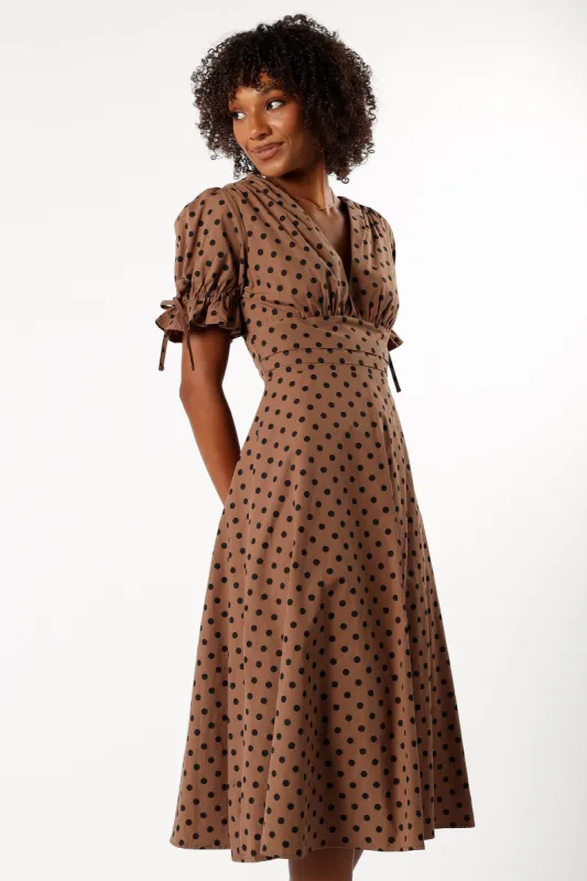 Charlie Midi Dress - Camel/Black sold by Petal & Pup