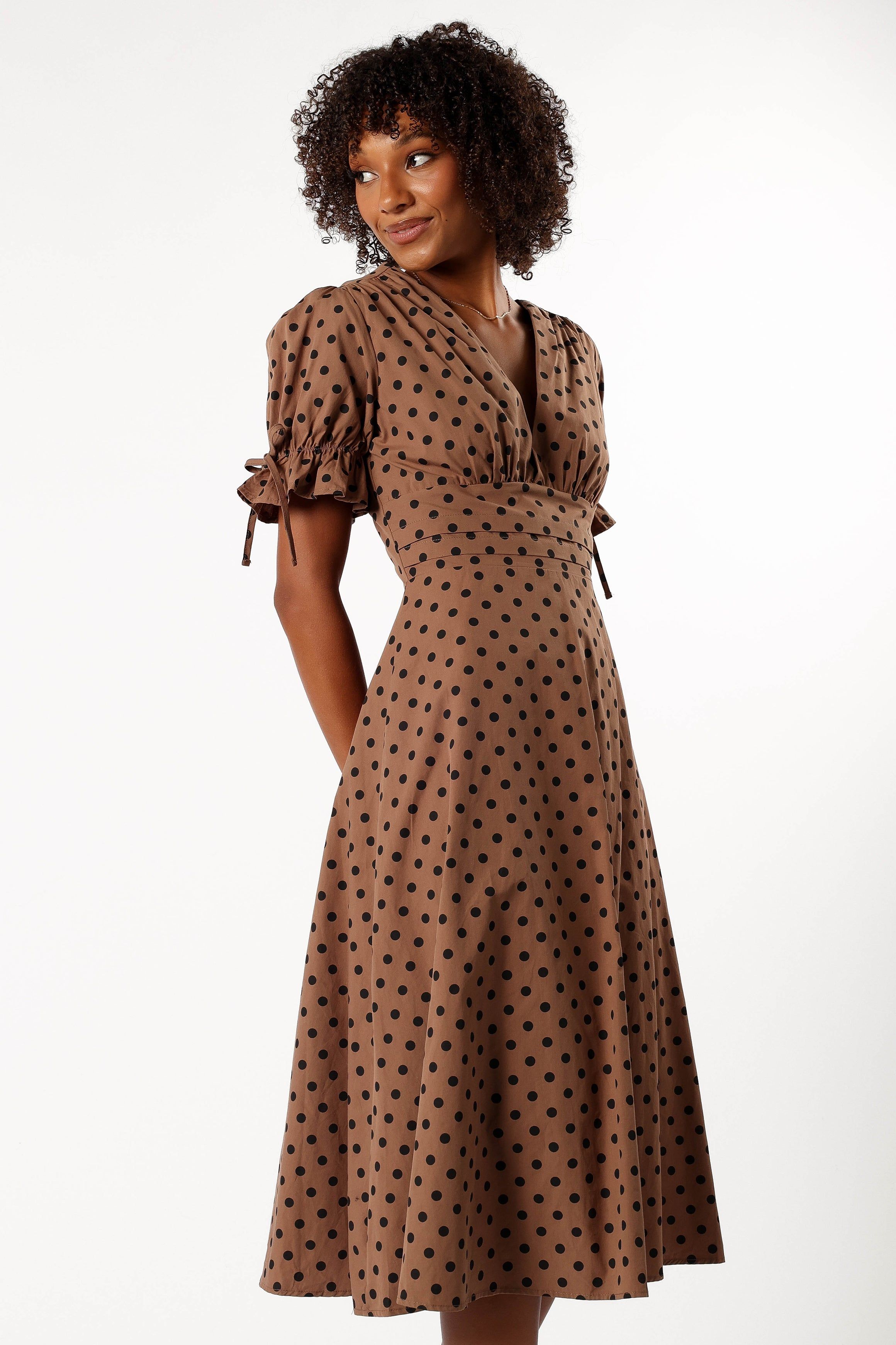 Charlie Maxi Dress - Camel/Black sold by Petal & Pup