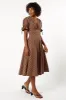 Charlie Midi Dress - Camel/Black sold by Petal & Pup