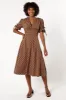 Charlie Midi Dress - Camel/Black sold by Petal & Pup