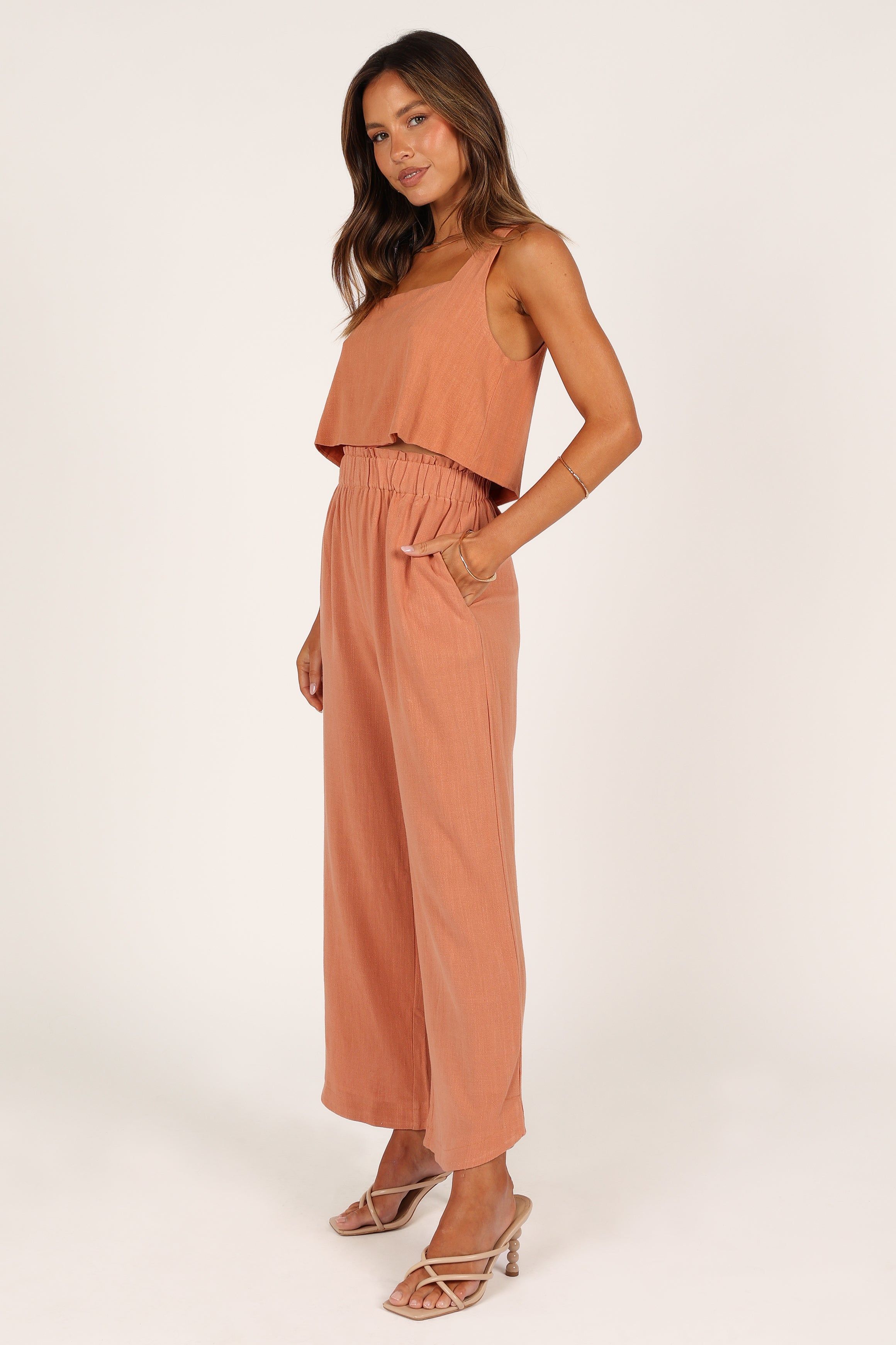 Eleanor High Waisted Pants - Rust sold by Petal & Pup product image thumbnail 4