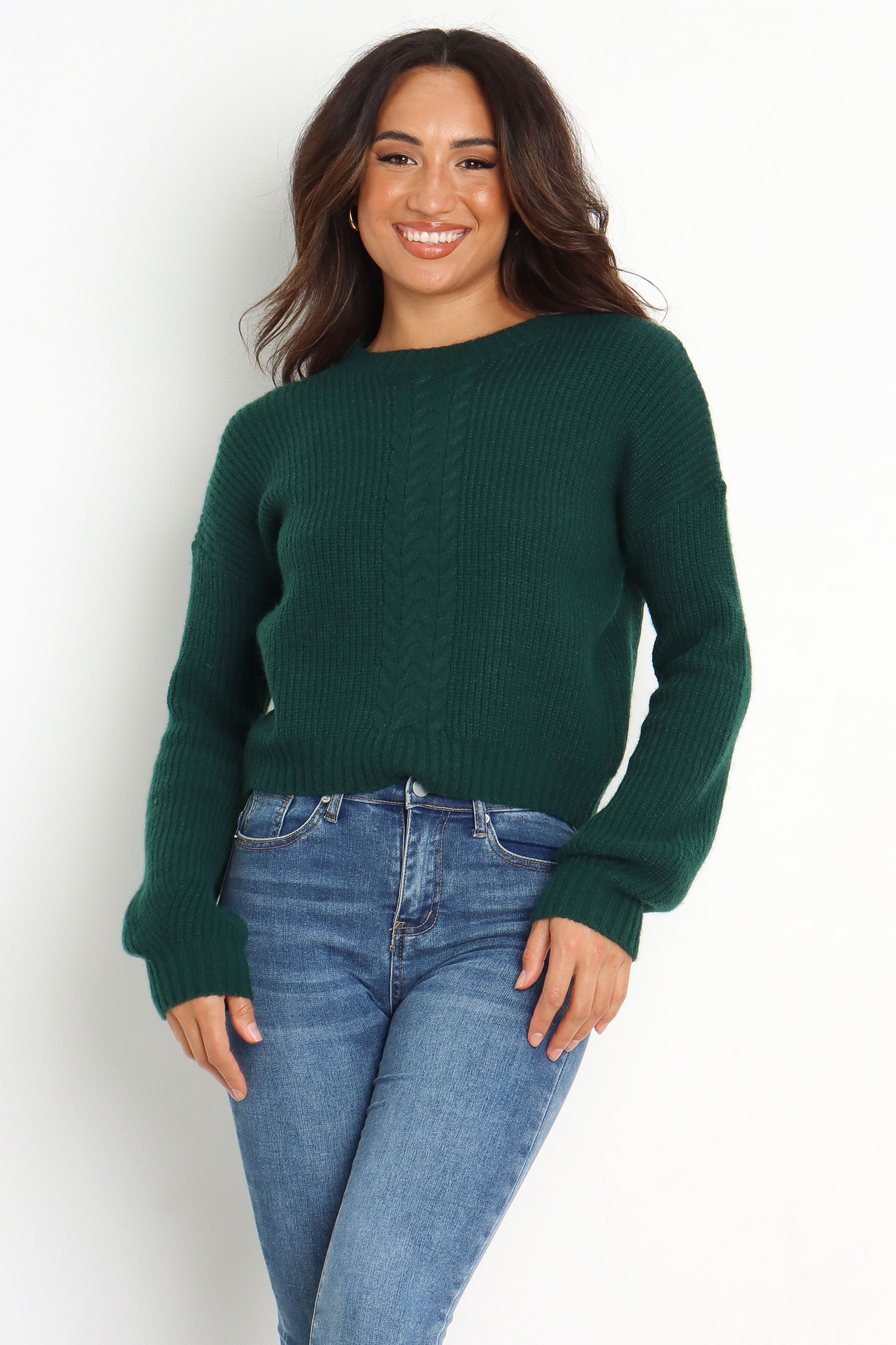 Henrie Knit Sweater - Emerald sold by Petal & Pup