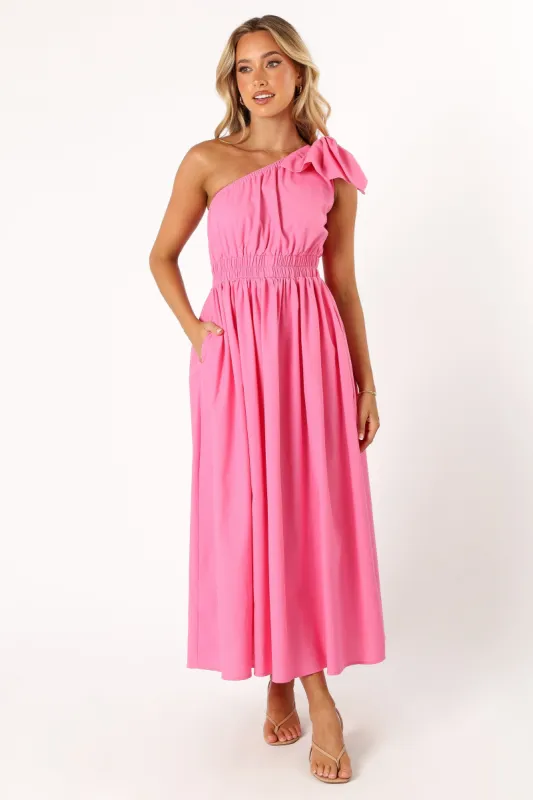 Kailey One Shoulder Maxi Dress - Hot Pink sold by Petal & Pup