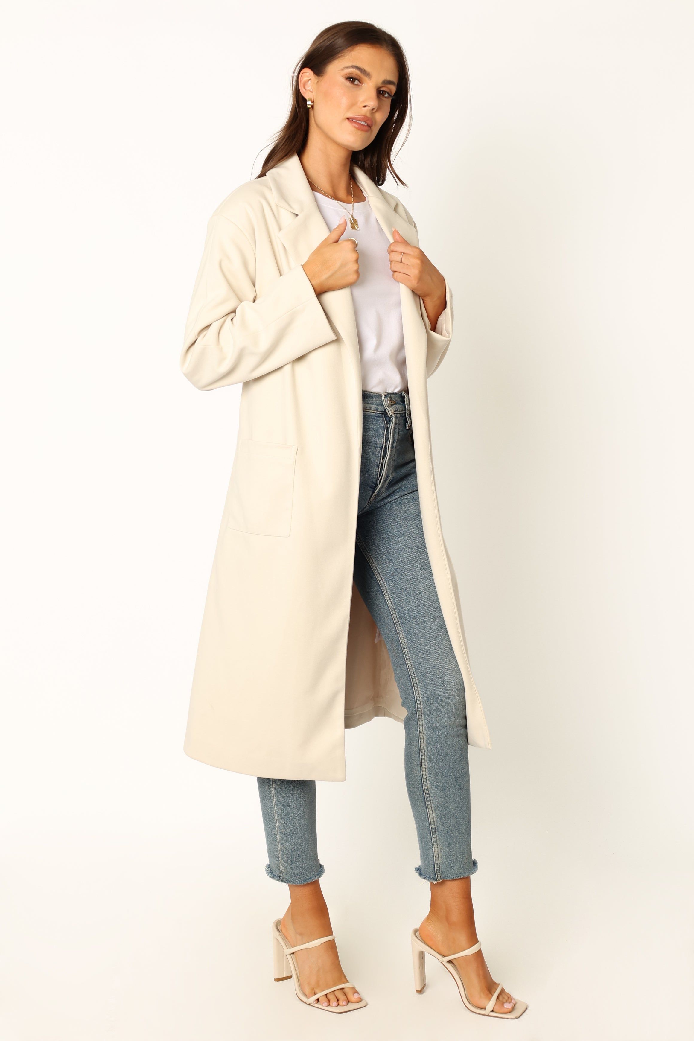 Eden Tie Front Coatigan - Beige sold by Petal & Pup product image thumbnail 4