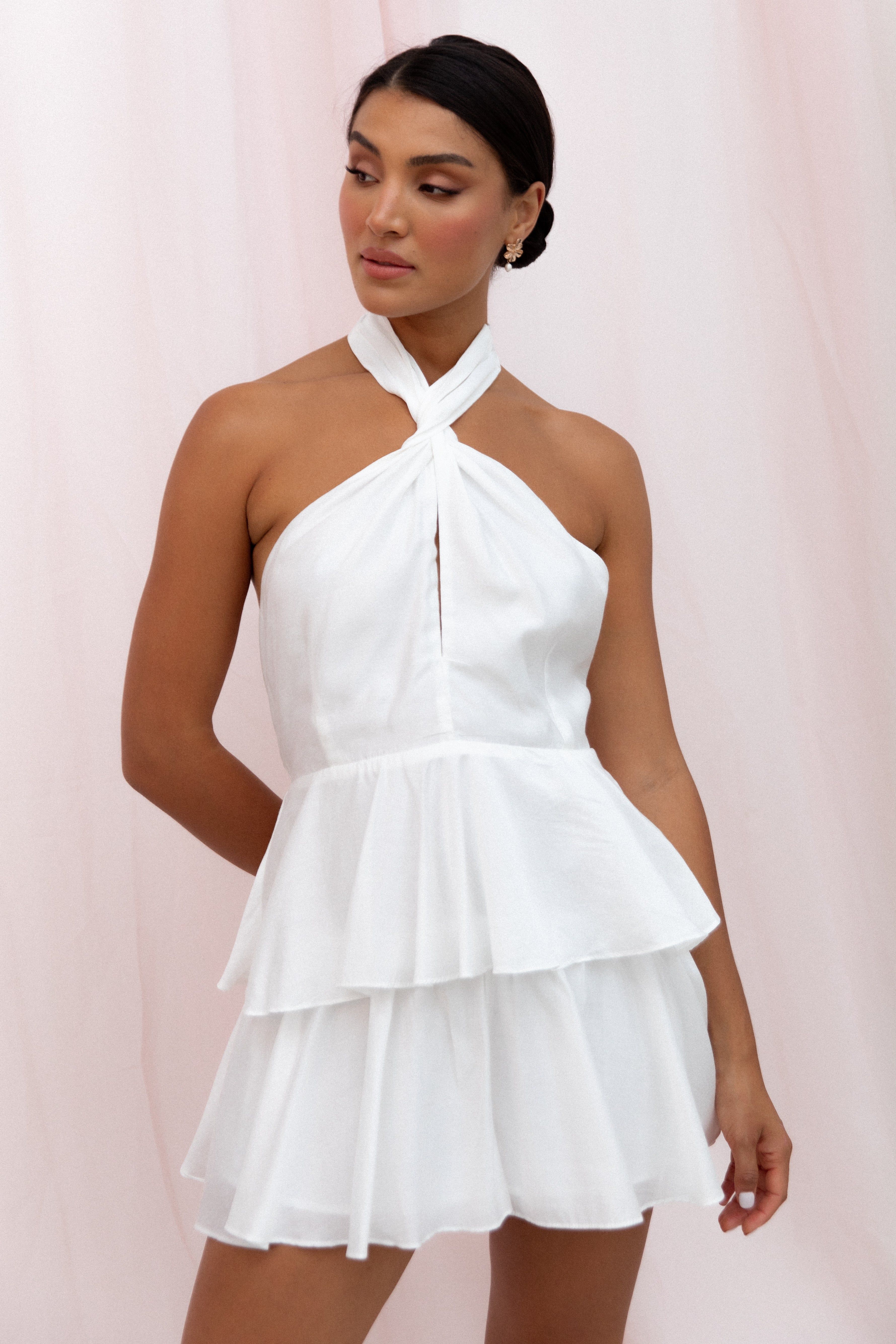 Rosalind Halter Romper - White sold by Petal & Pup product image thumbnail 2