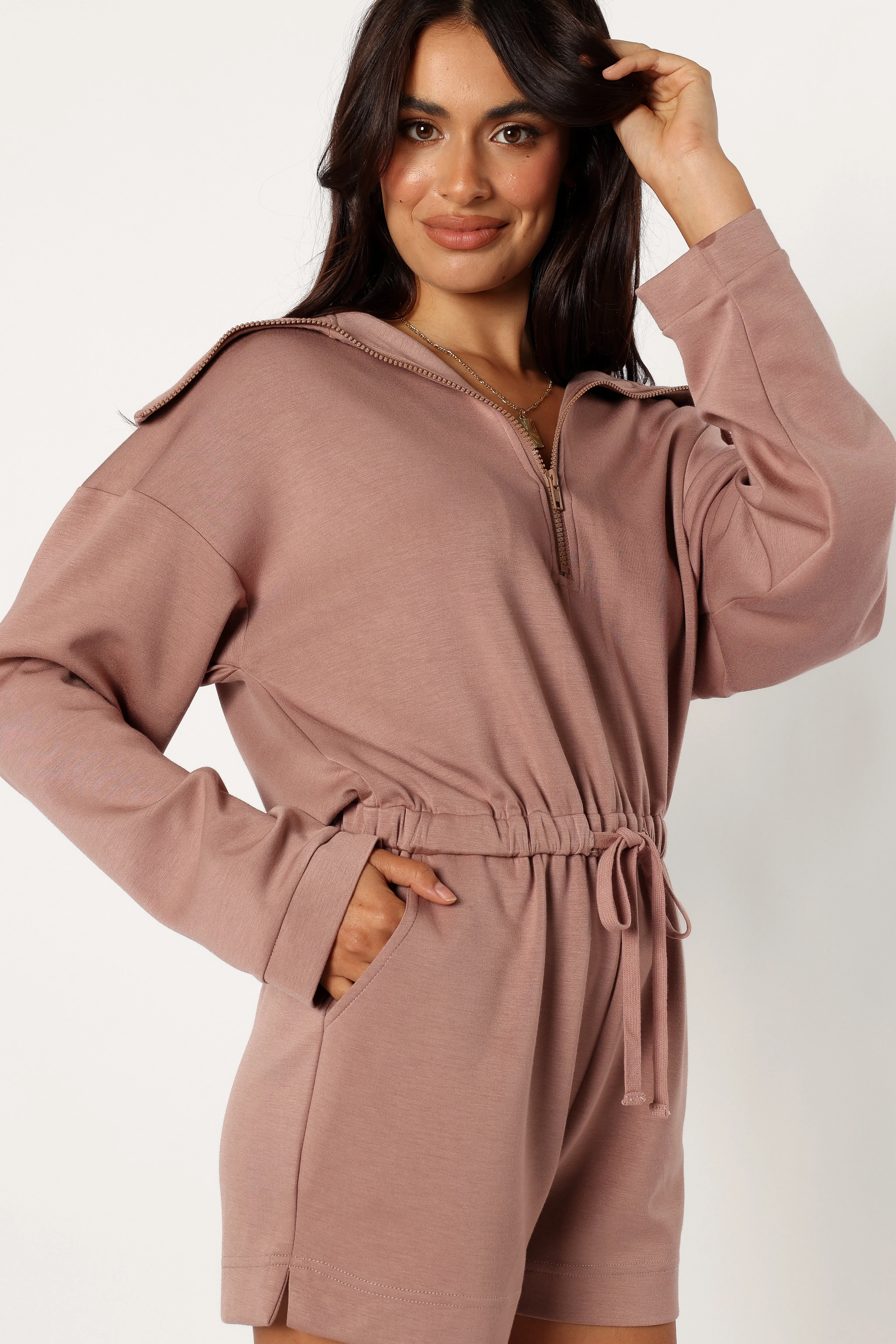 Peri Sweater Romper - Mocha sold by Petal & Pup product image thumbnail 2