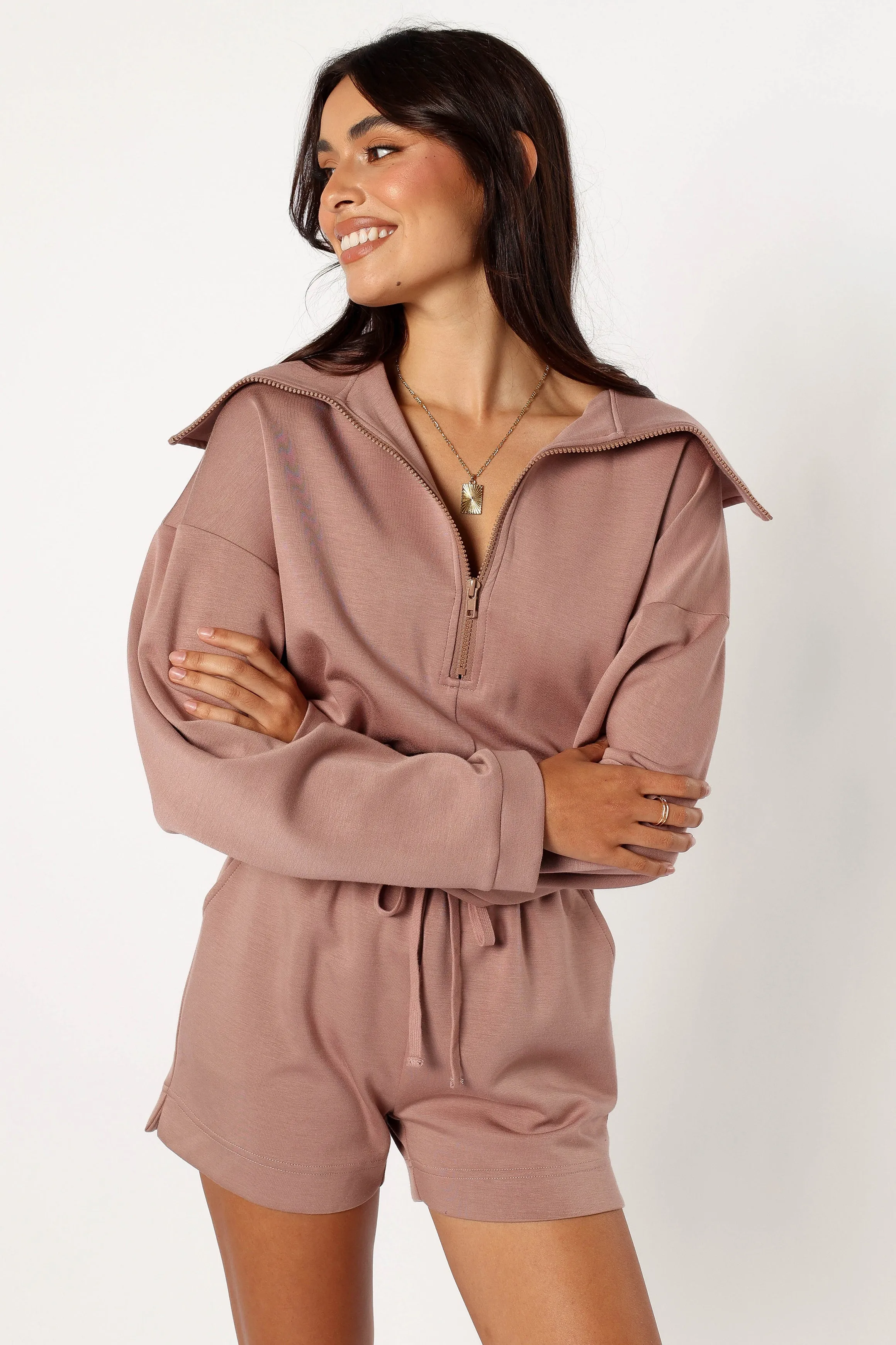 Peri Sweater Romper - Mocha sold by Petal & Pup product image thumbnail 5