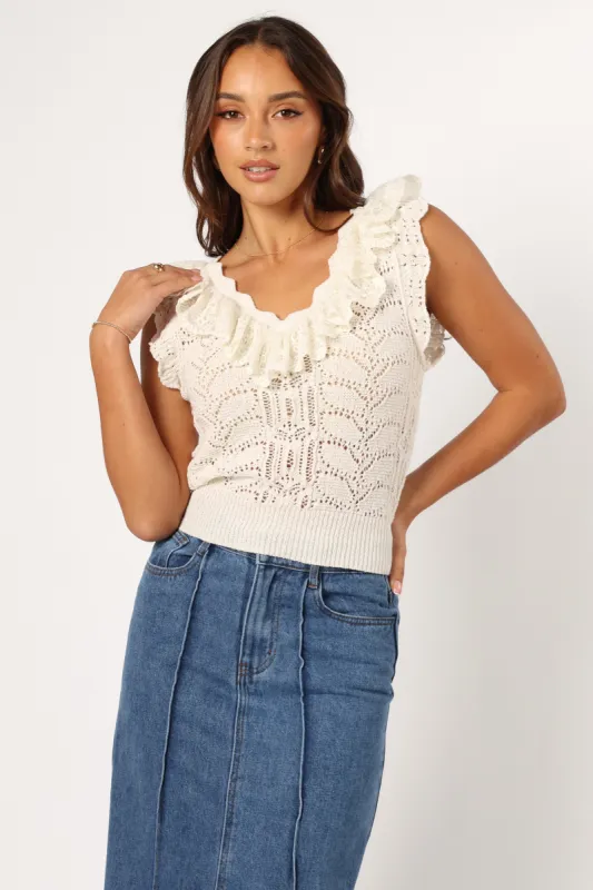 Lorrey Knit Top - Ivory made by Petal & Pup