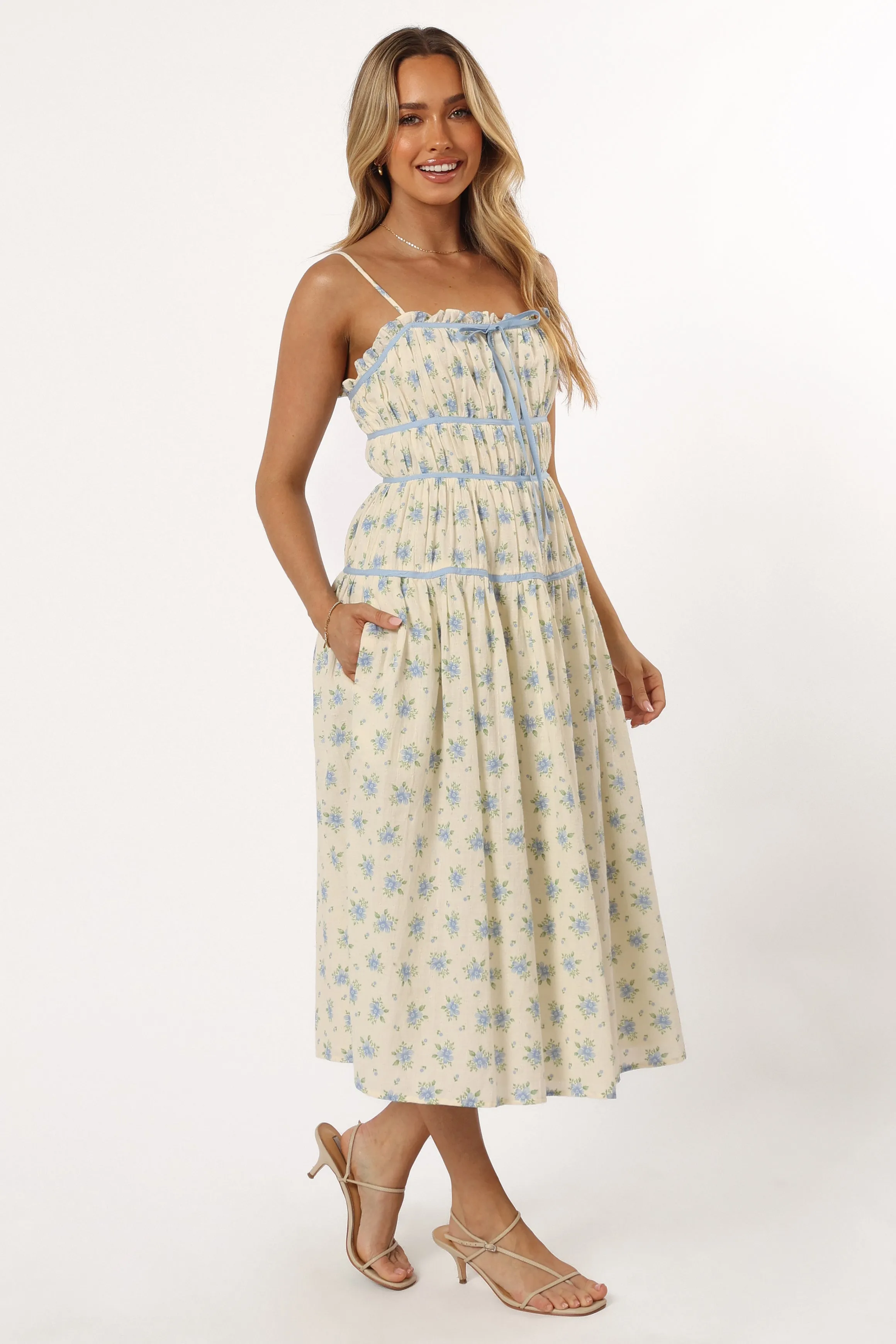 Felicity Midi Dress - Ivory Blue sold by Petal & Pup product image thumbnail 5