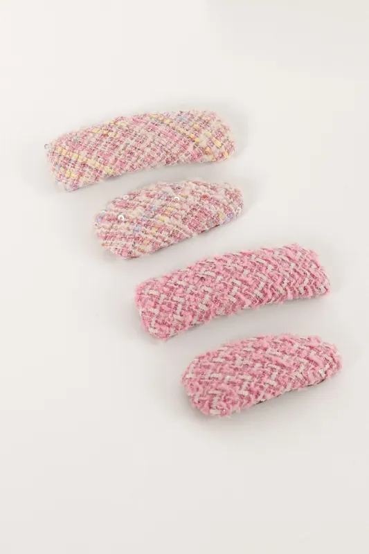 Cher 4 Pack Hair Clip - Pink sold by Petal & Pup
