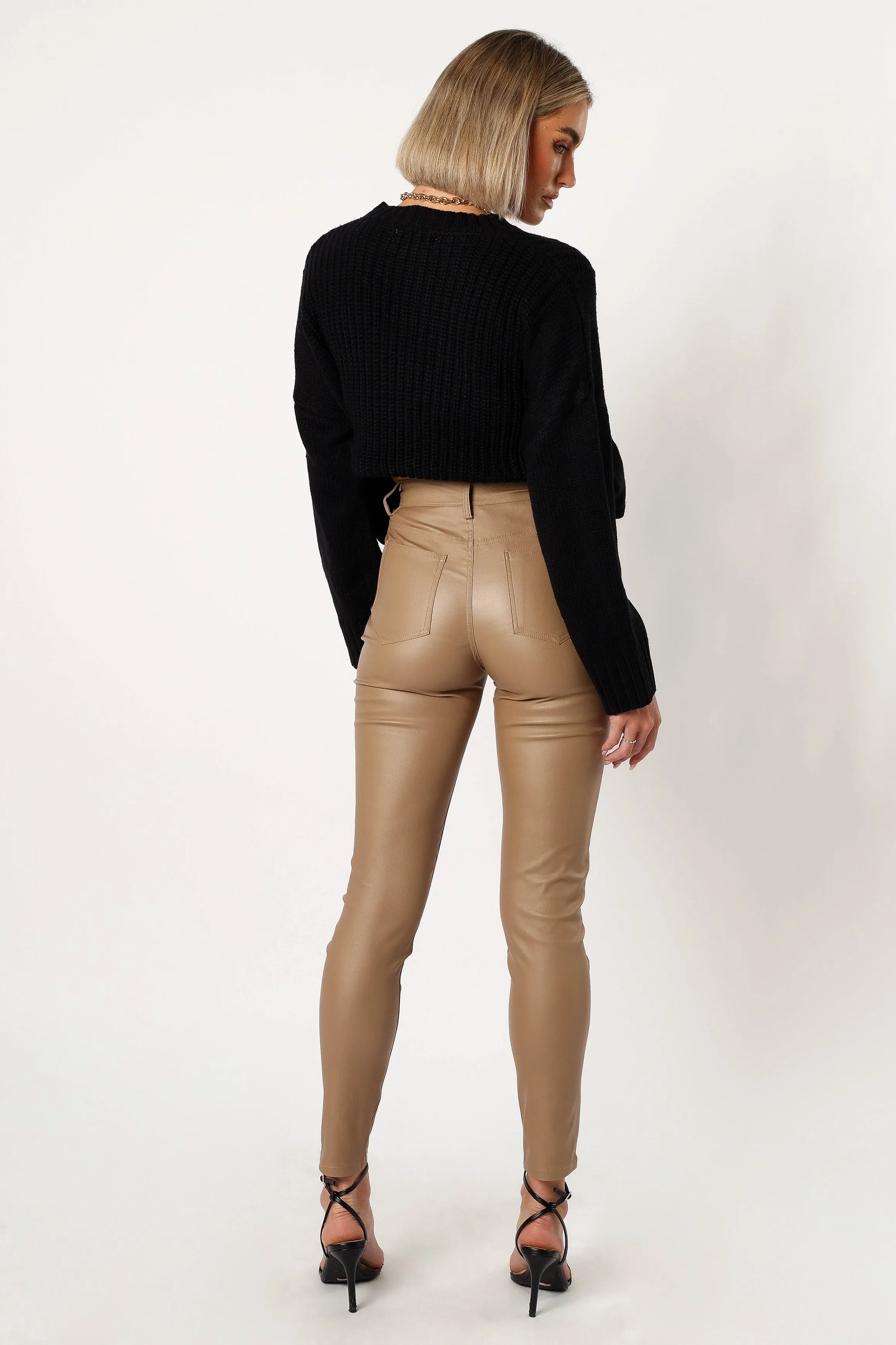 Sammie Vegan Leather Pants - Tan sold by Petal & Pup product image thumbnail 4