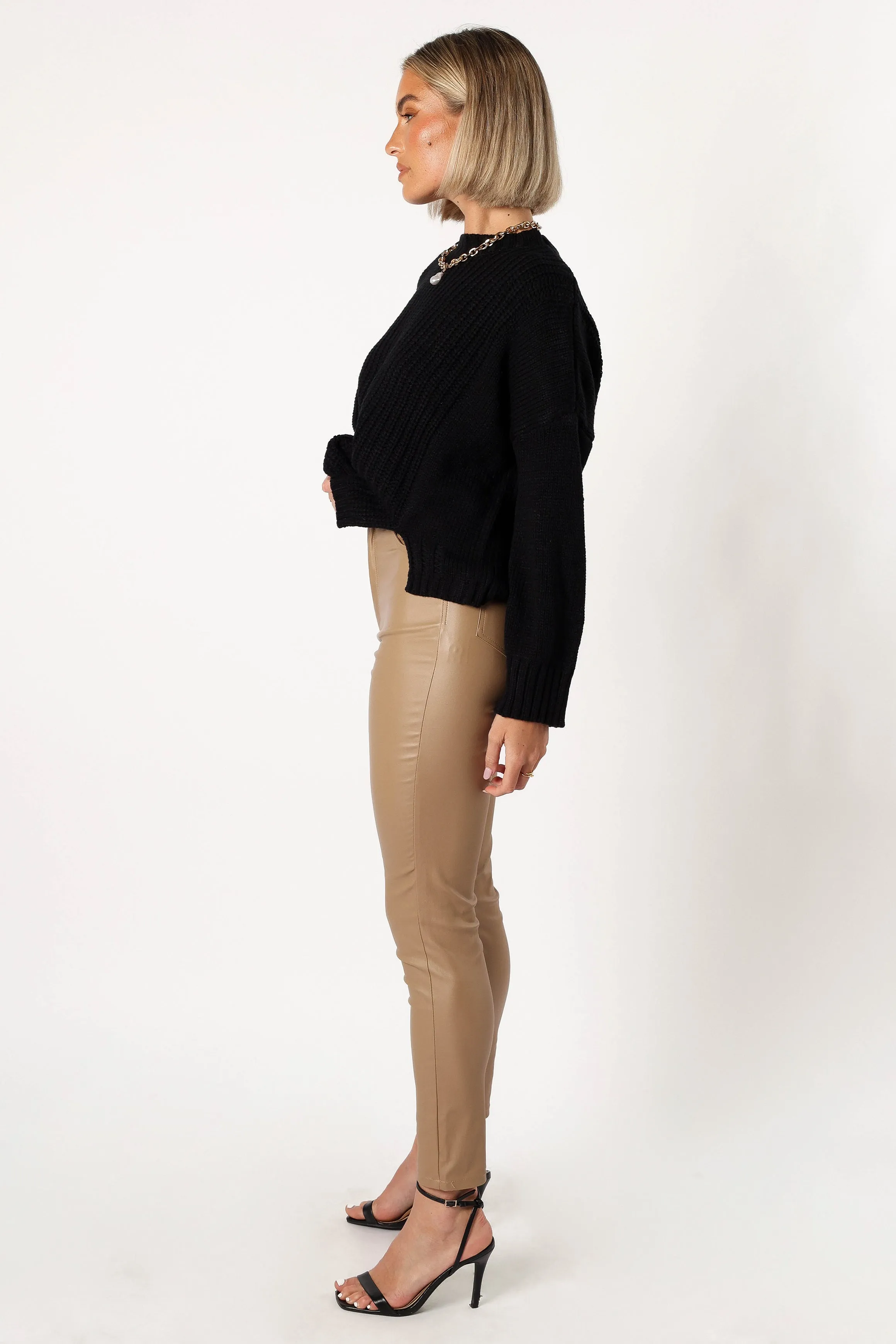 Sammie Vegan Leather Pants - Tan sold by Petal & Pup product image thumbnail 3
