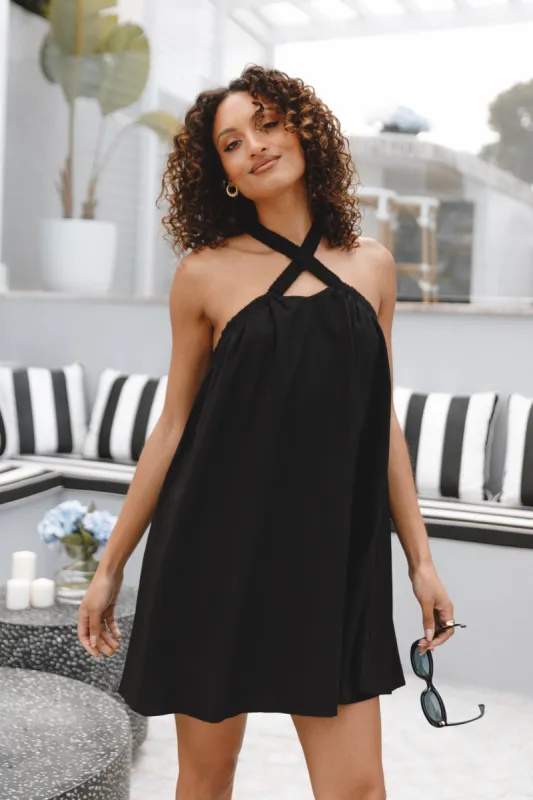 Lara Mini Dress - Black sold by Petal & Pup