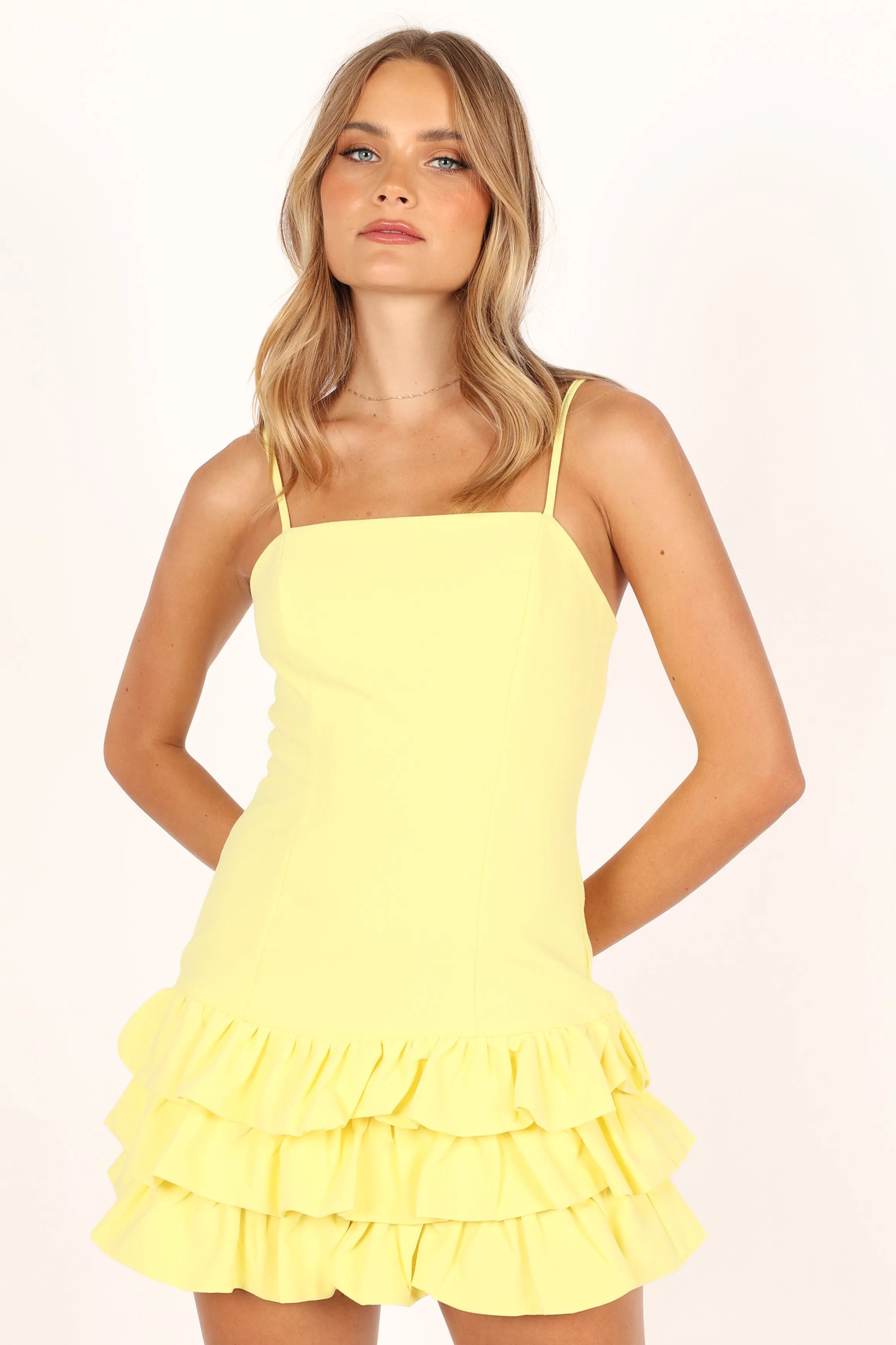 Junee Mini Dress - Lemon sold by Petal & Pup