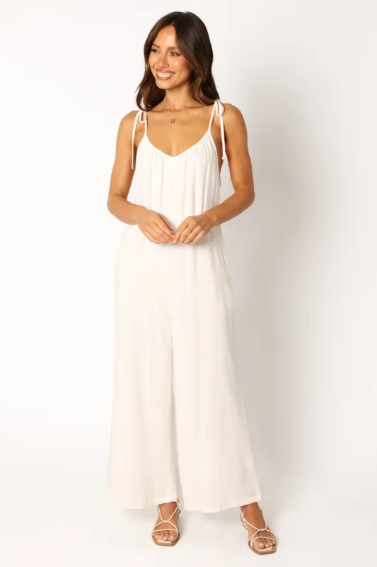 Margot Jumpsuit - White sold by Petal & Pup