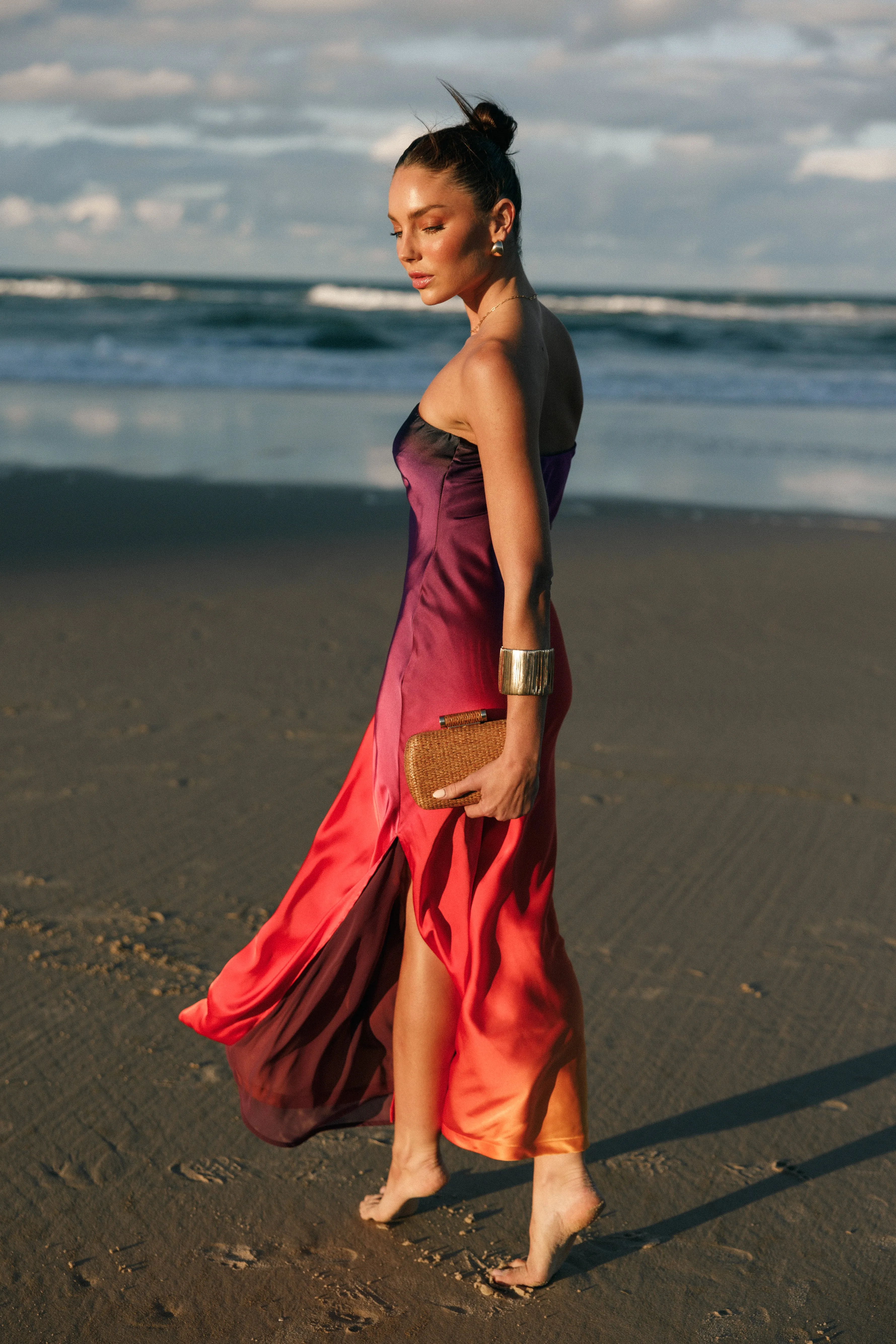 Mallory Strapless Maxi Dress - Sunset Cosmo sold by Petal & Pup