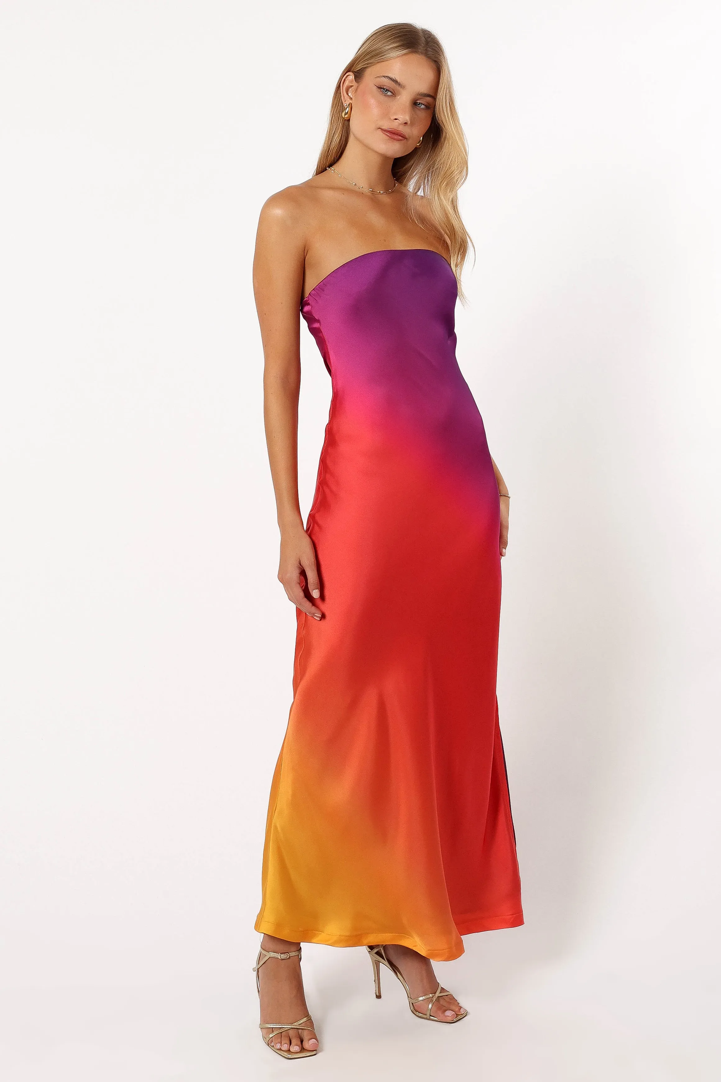 Mallory Strapless Maxi Dress - Sunset Cosmo sold by Petal & Pup product image thumbnail 5