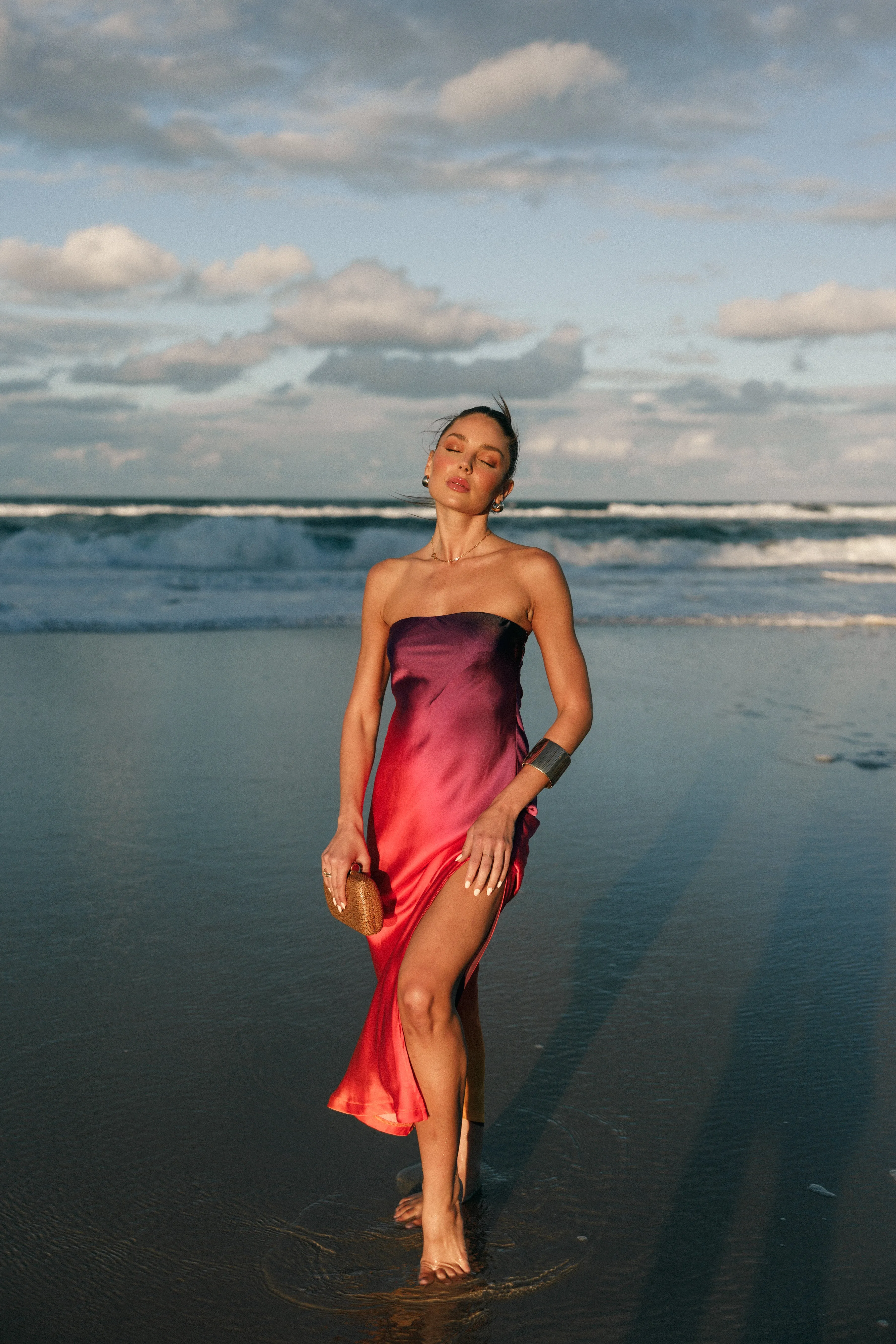 Mallory Strapless Maxi Dress - Sunset Cosmo sold by Petal & Pup product image thumbnail 2