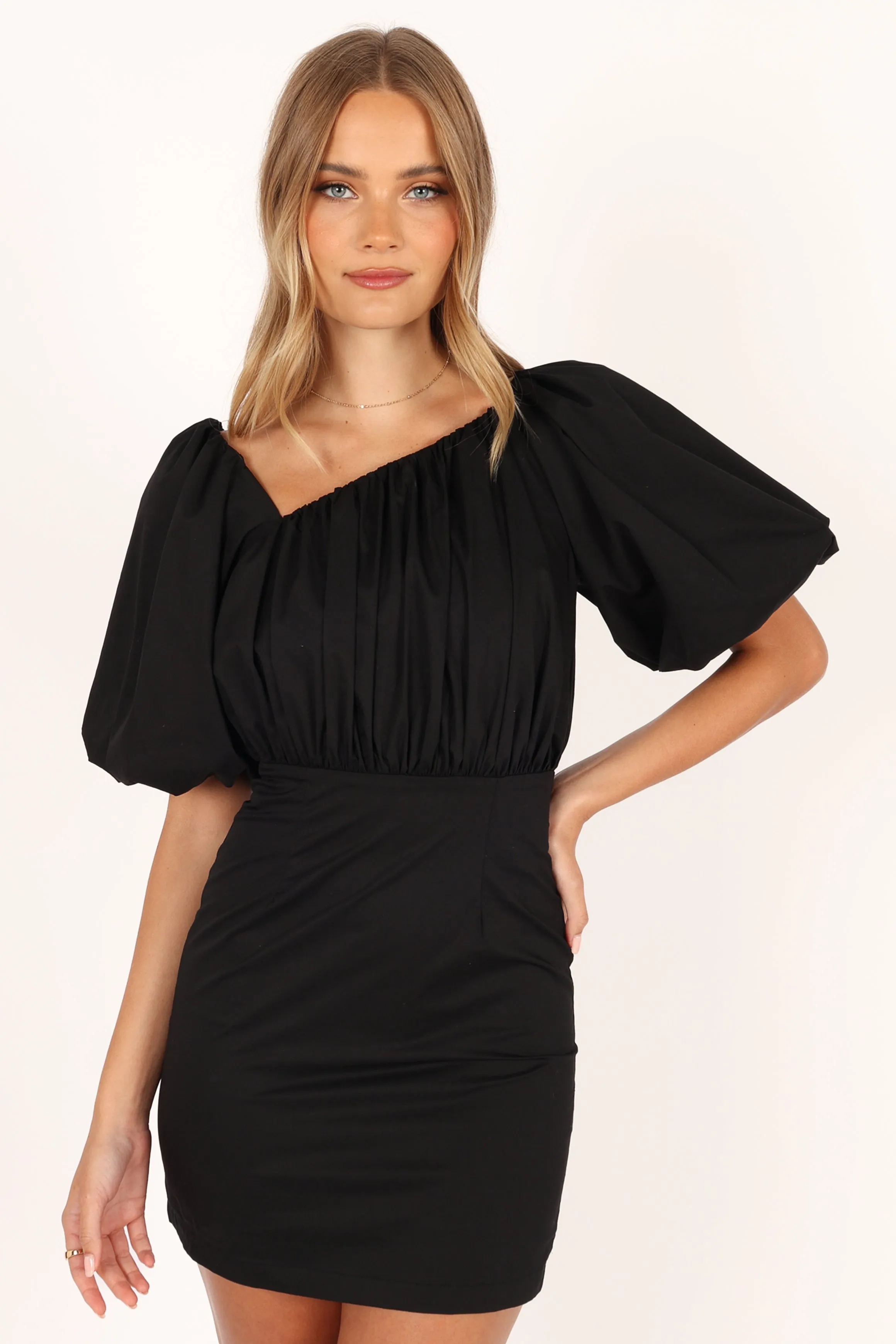 Cabello One Shoulder Mini Dress - Black sold by Petal & Pup product image thumbnail 5