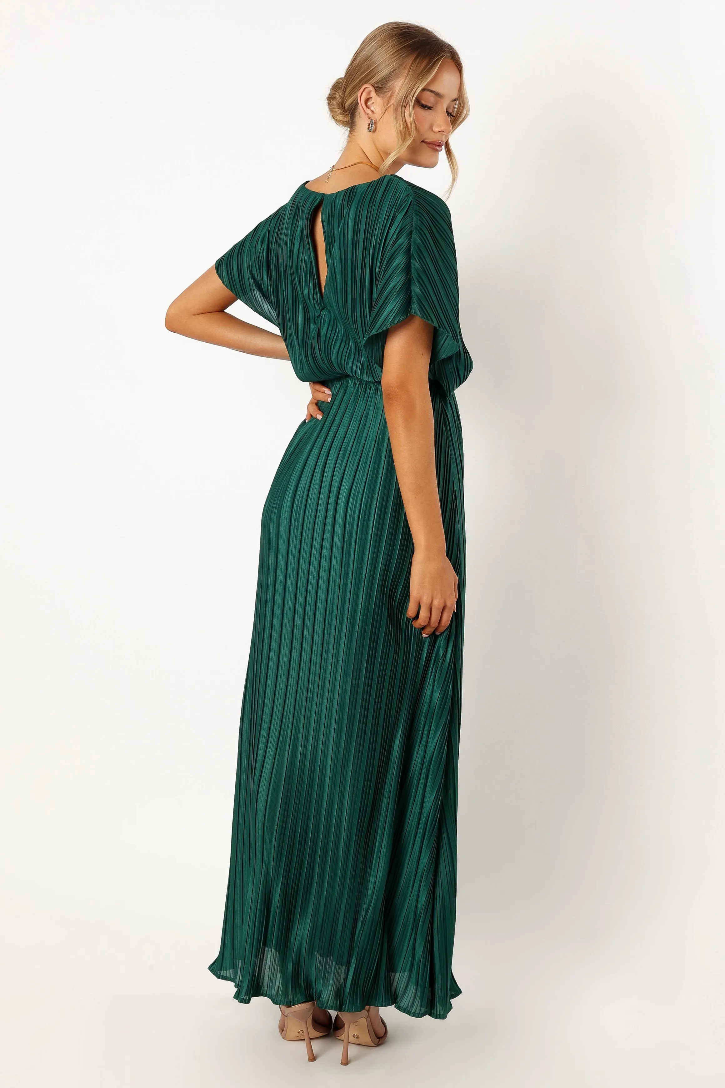 Neville Pleated Maxi Dress - Teal Green sold by Petal & Pup product image thumbnail 4