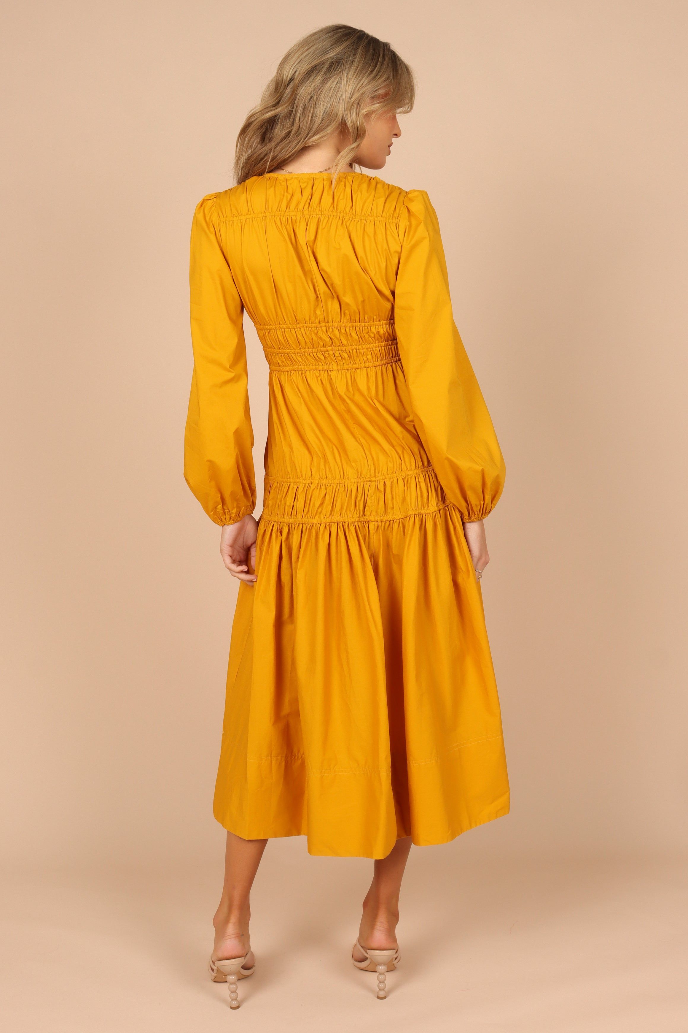 Dani Long Sleeve Maxi Dress - Mustard sold by Petal & Pup product image thumbnail 3