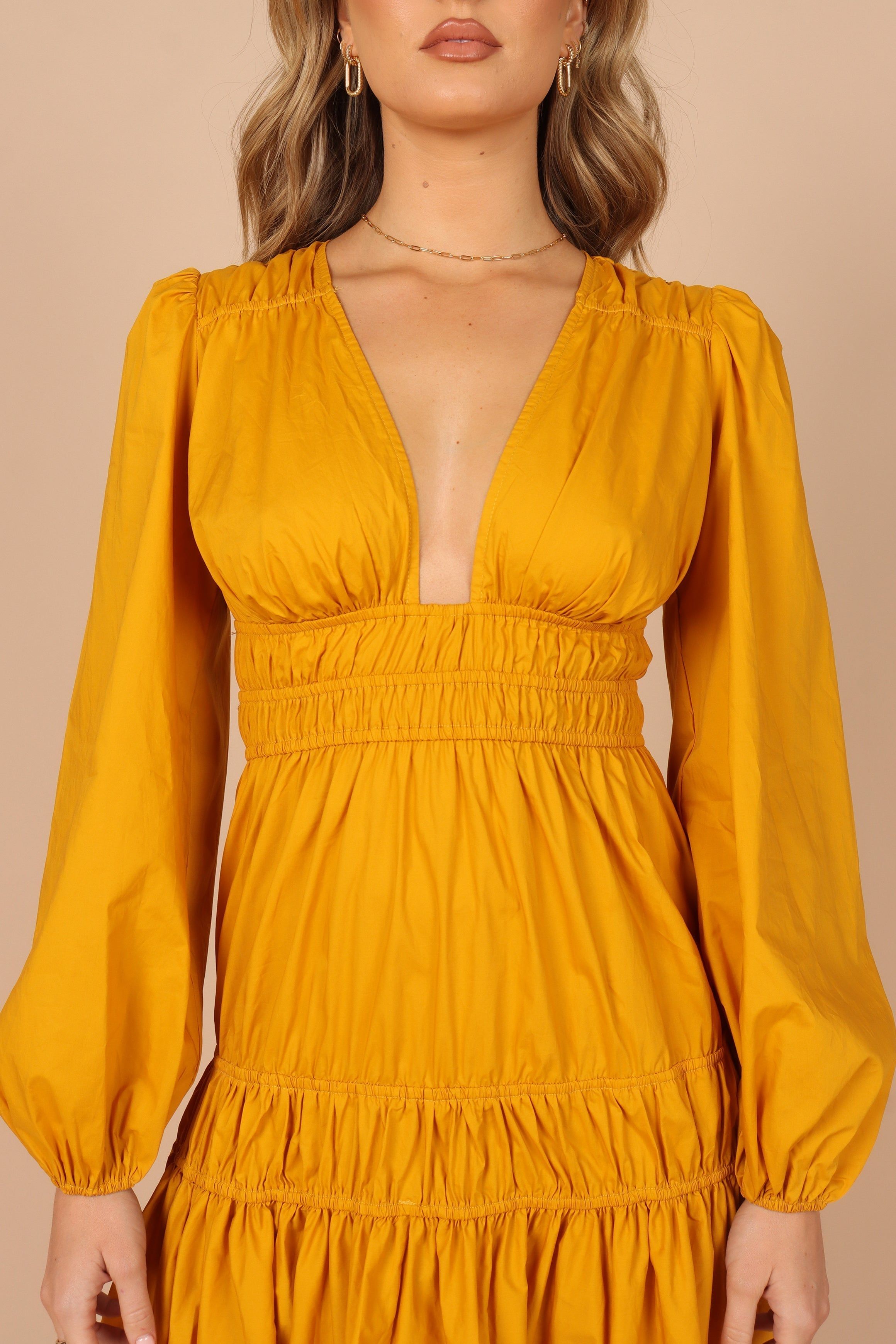 Dani Long Sleeve Maxi Dress - Mustard sold by Petal & Pup product image thumbnail 2