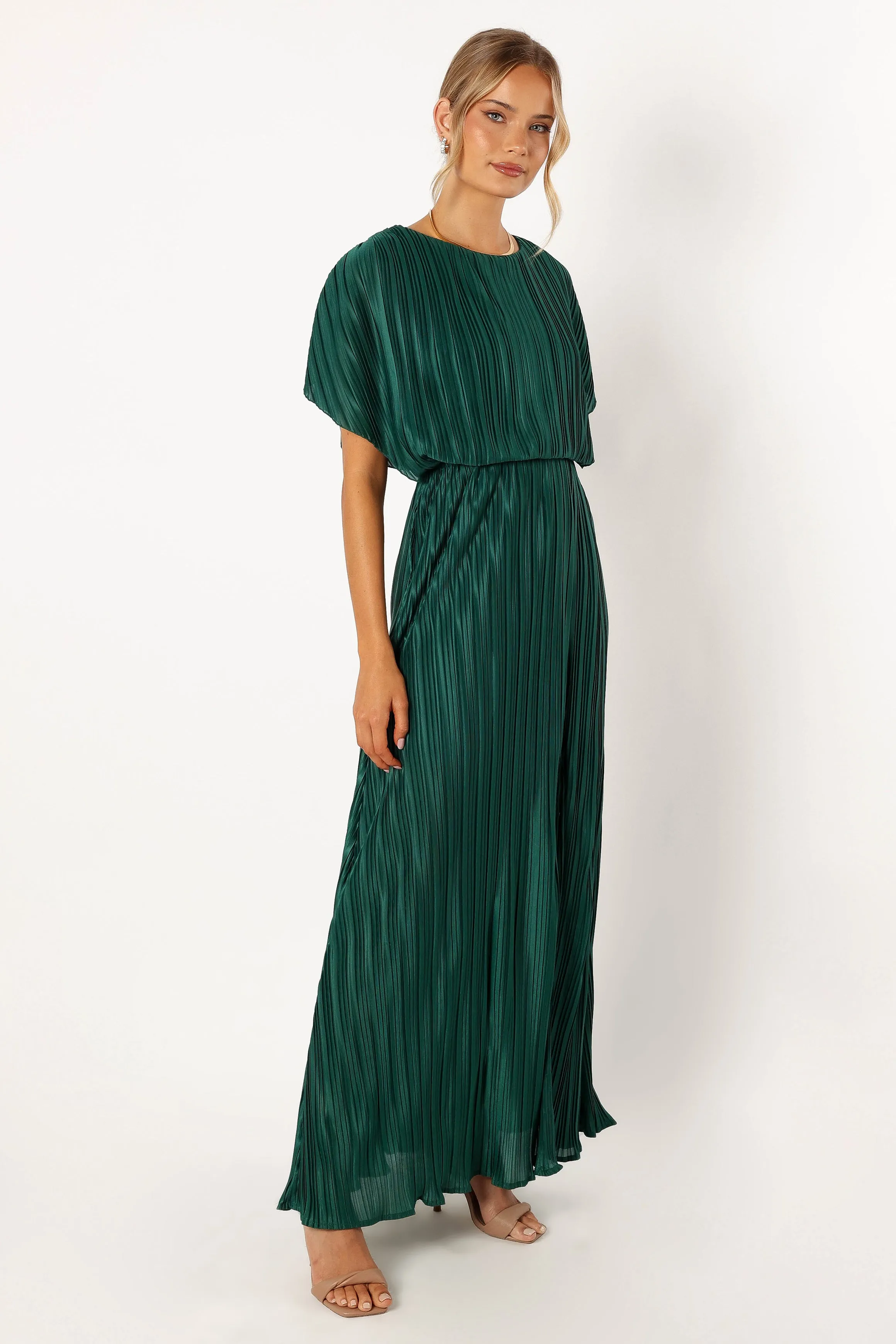 Neville Pleated Maxi Dress - Teal Green sold by Petal & Pup product image thumbnail 5
