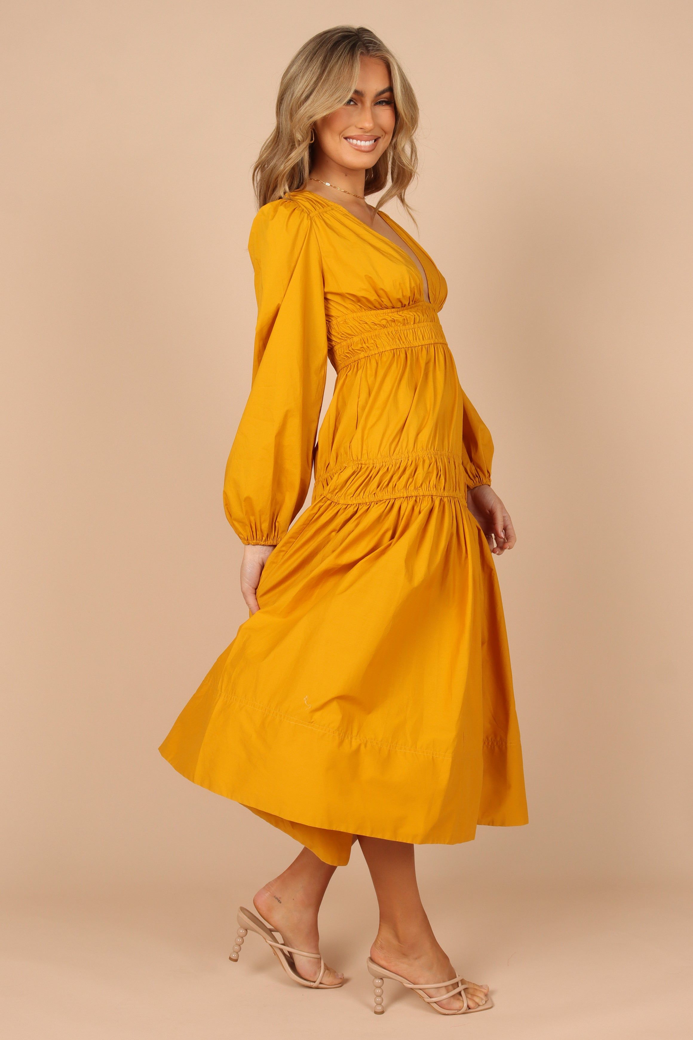 Dani Long Sleeve Maxi Dress - Mustard sold by Petal & Pup product image thumbnail 5