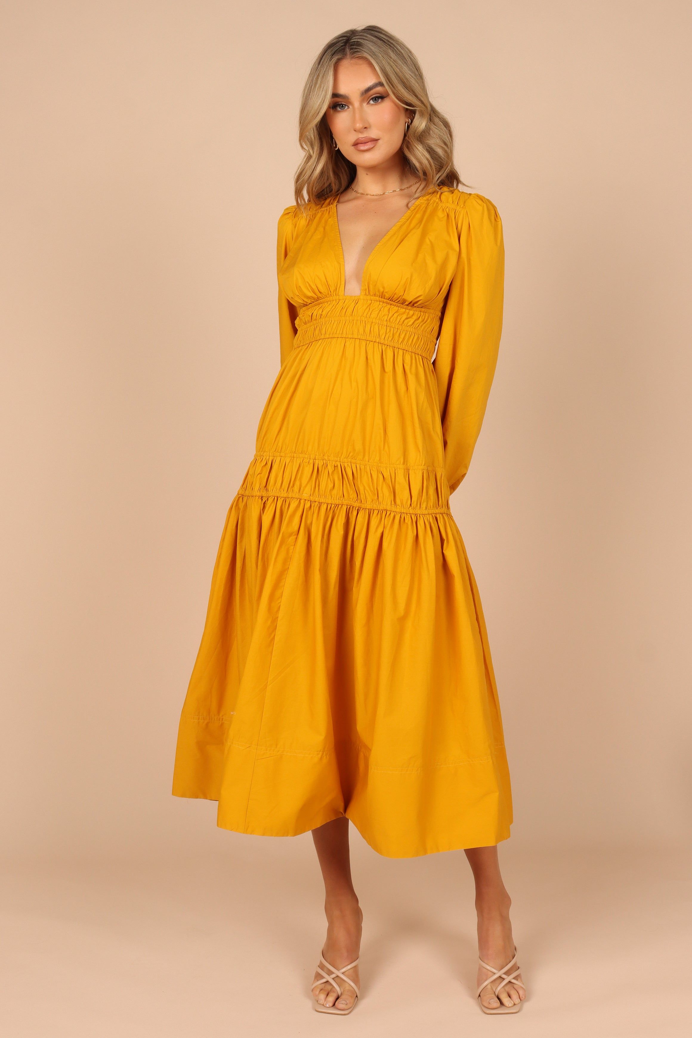 Dani Long Sleeve Maxi Dress - Mustard sold by Petal & Pup product image thumbnail 4
