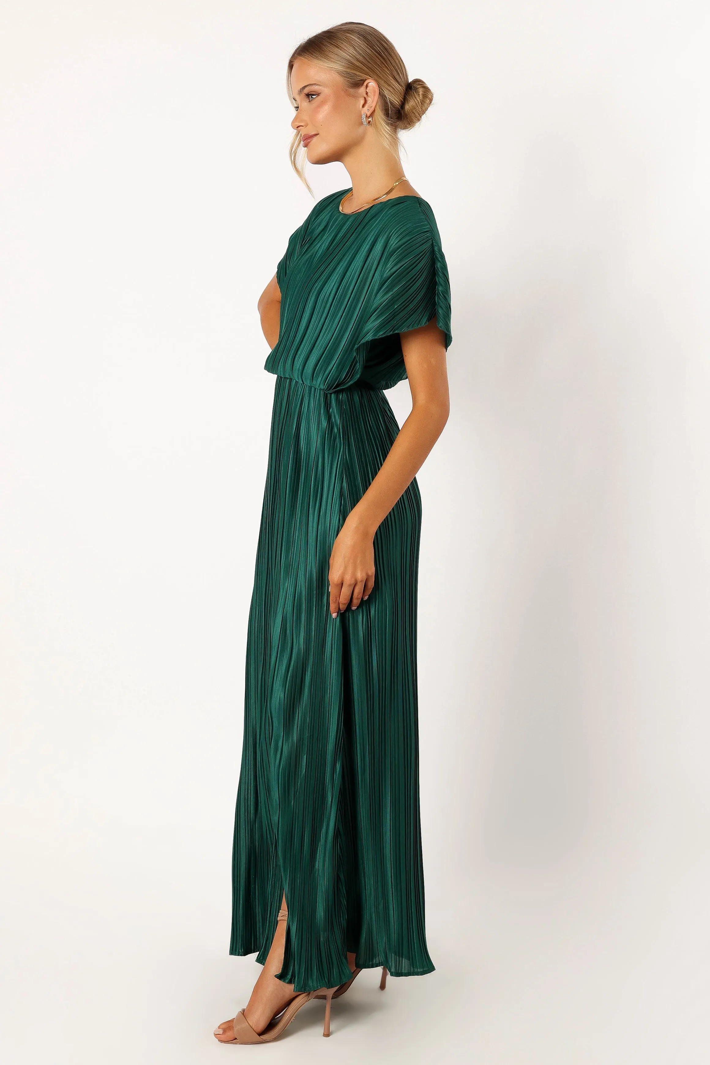 Neville Pleated Maxi Dress - Teal Green sold by Petal & Pup product image thumbnail 3