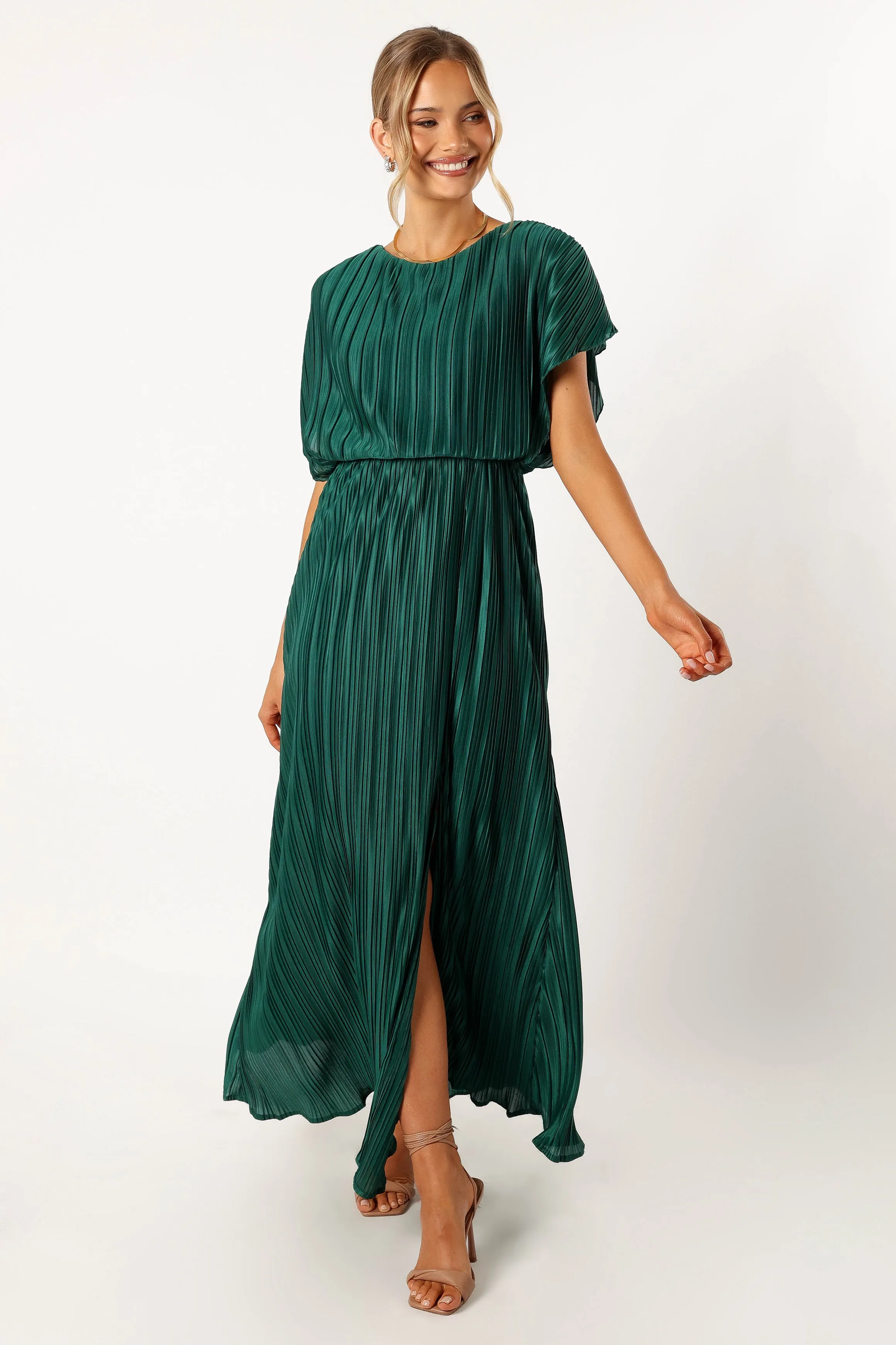 Neville Pleated Maxi Dress - Teal Green sold by Petal & Pup product image thumbnail 2