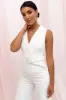 Sienna Belted Jumpsuit - White sold by Petal & Pup