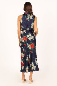 Anabelle Halter Neck Maxi Dress - Navy Floral sold by Petal & Pup