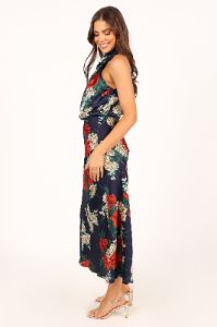 Anabelle Halter Neck Maxi Dress - Navy Floral sold by Petal & Pup