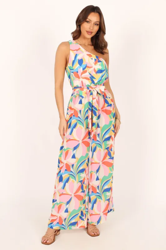 Belinda One Shoulder Jumpsuit - Floral sold by Petal & Pup