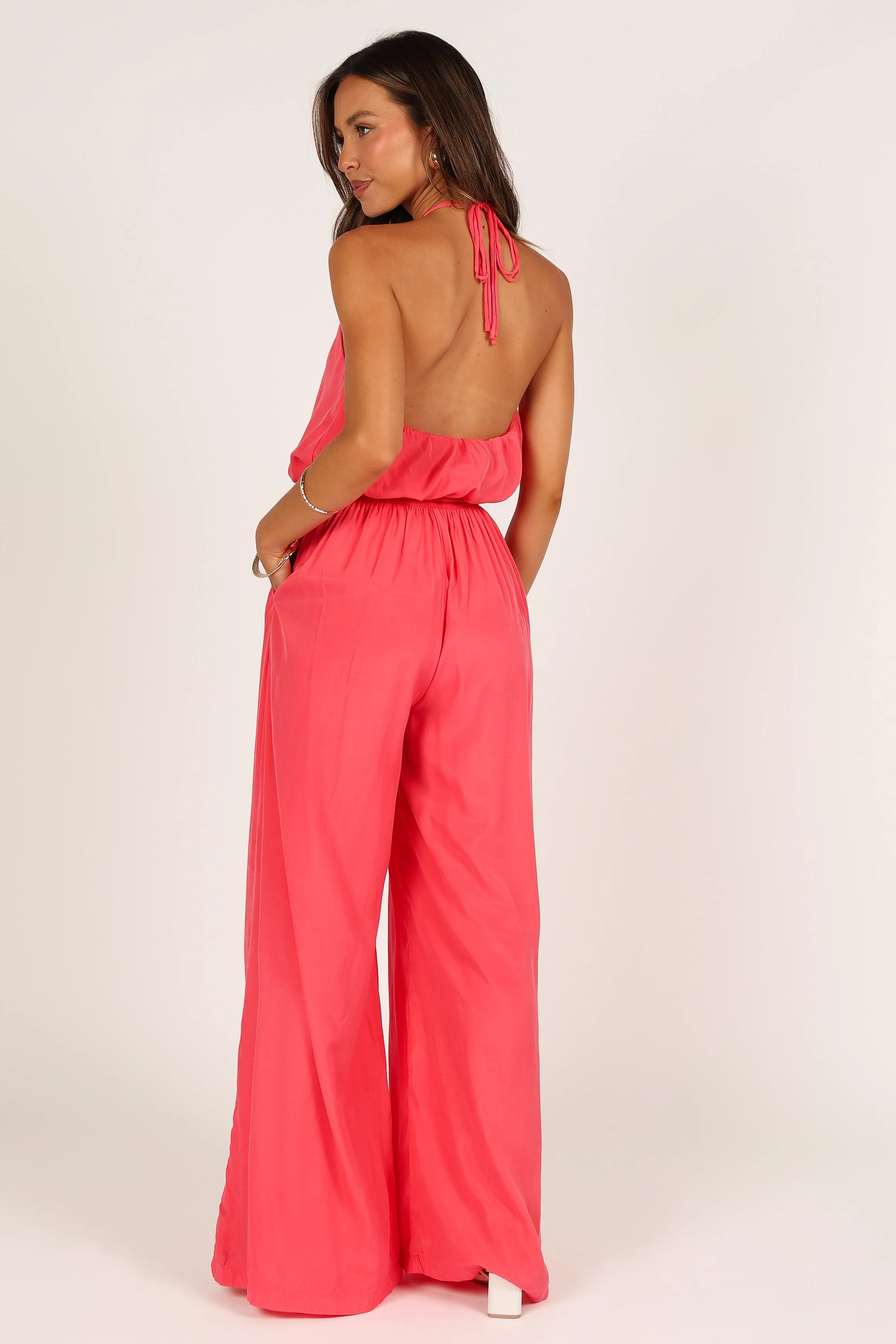 Dionne Halter Jumpsuit - Flamingo sold by Petal & Pup product image thumbnail 4