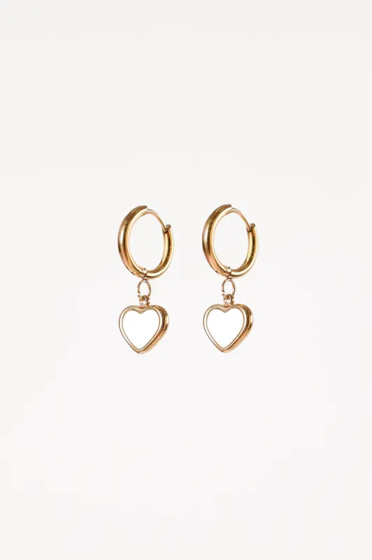 Joree Heart Hoop Earrings - Gold sold by Petal & Pup