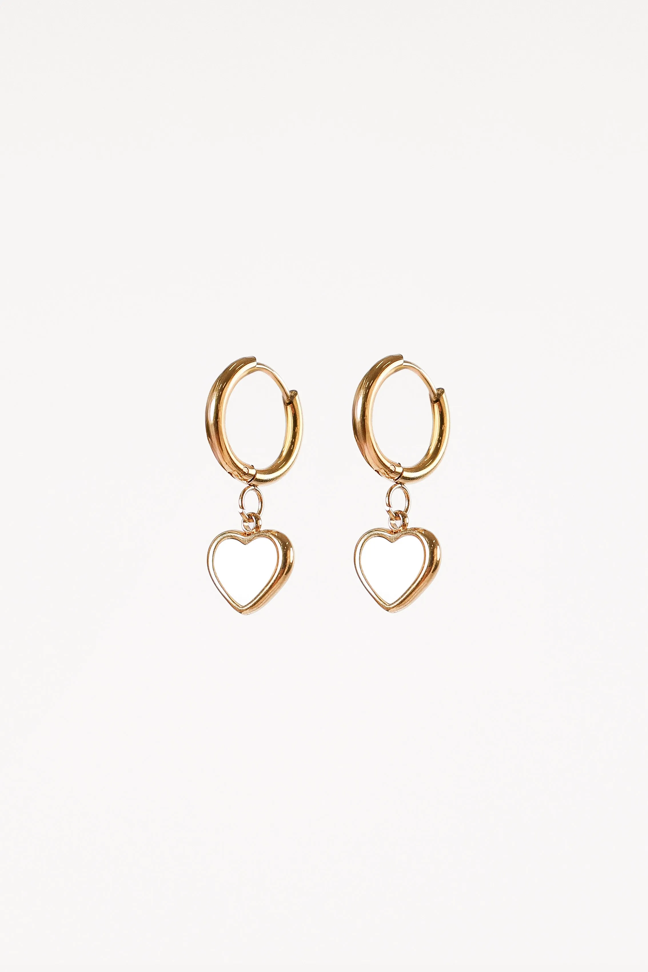 Joree Heart Hoop Earrings - Gold sold by Petal & Pup