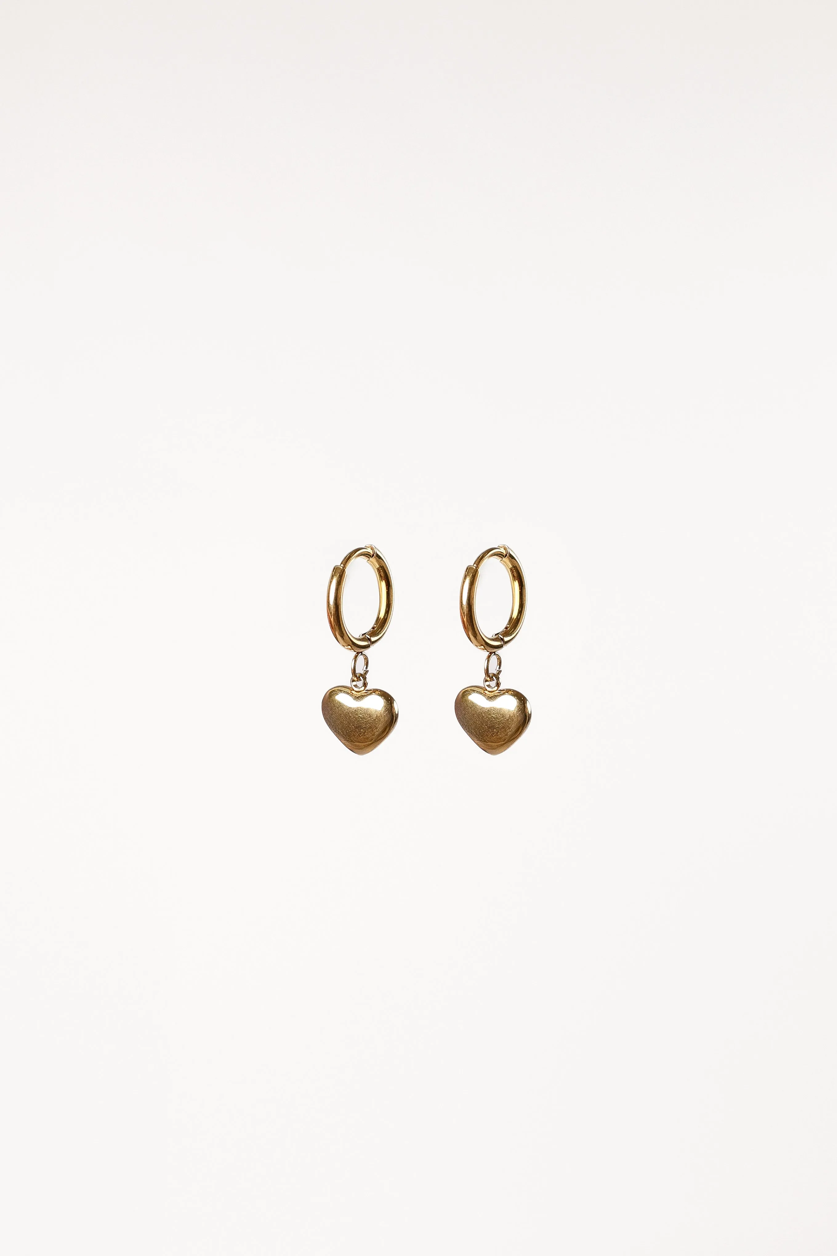 Joree Heart Hoop Earrings - Gold sold by Petal & Pup product image thumbnail 2