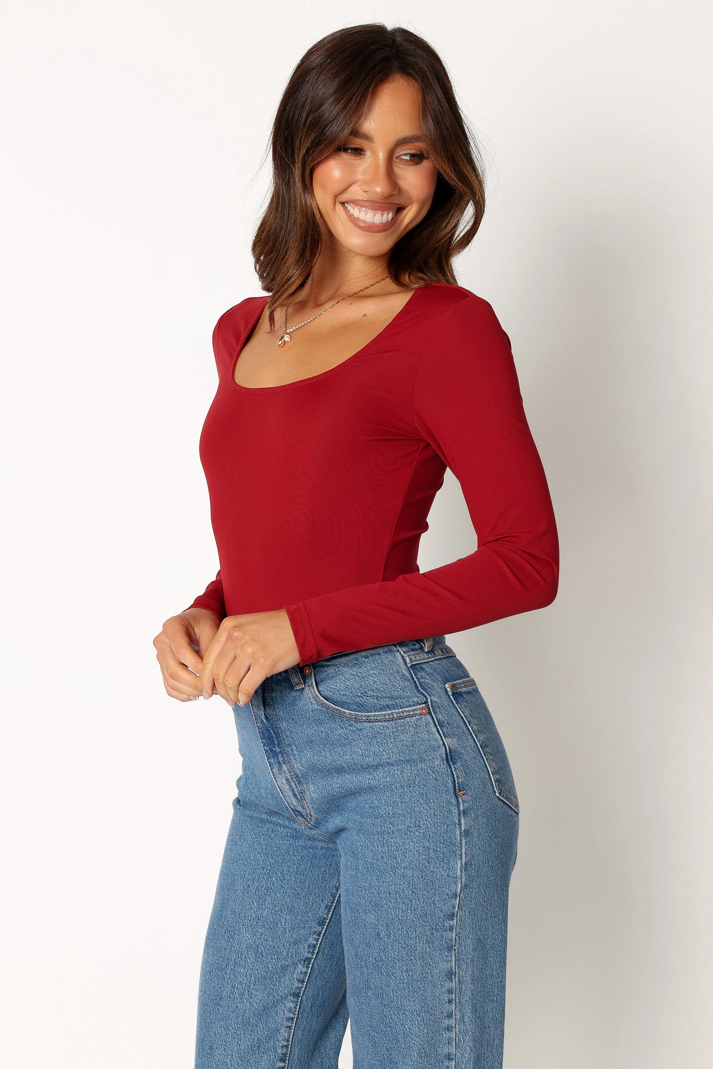 Pia Long Sleeve Bodysuit - Burgundy sold by Petal & Pup product image thumbnail 4