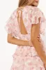Daphne Ruffle Midi Dress - Pink Orange sold by Petal & Pup