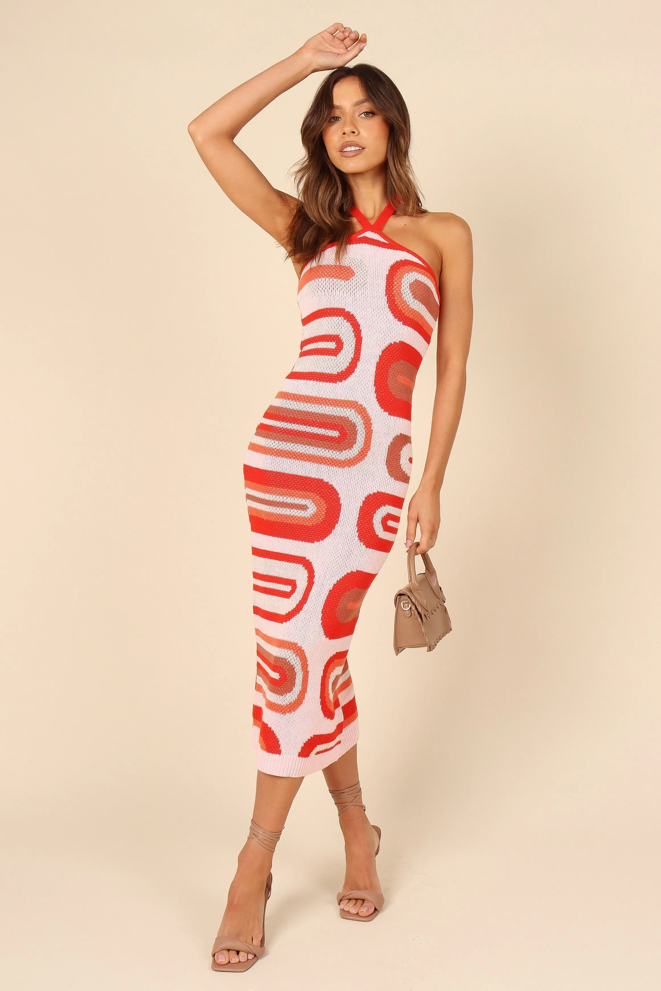 Ximeno Knit Halter Dress - Red sold by Petal & Pup