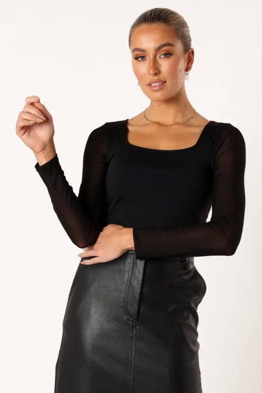Jax Long Sleeve Top - Black sold by Petal & Pup