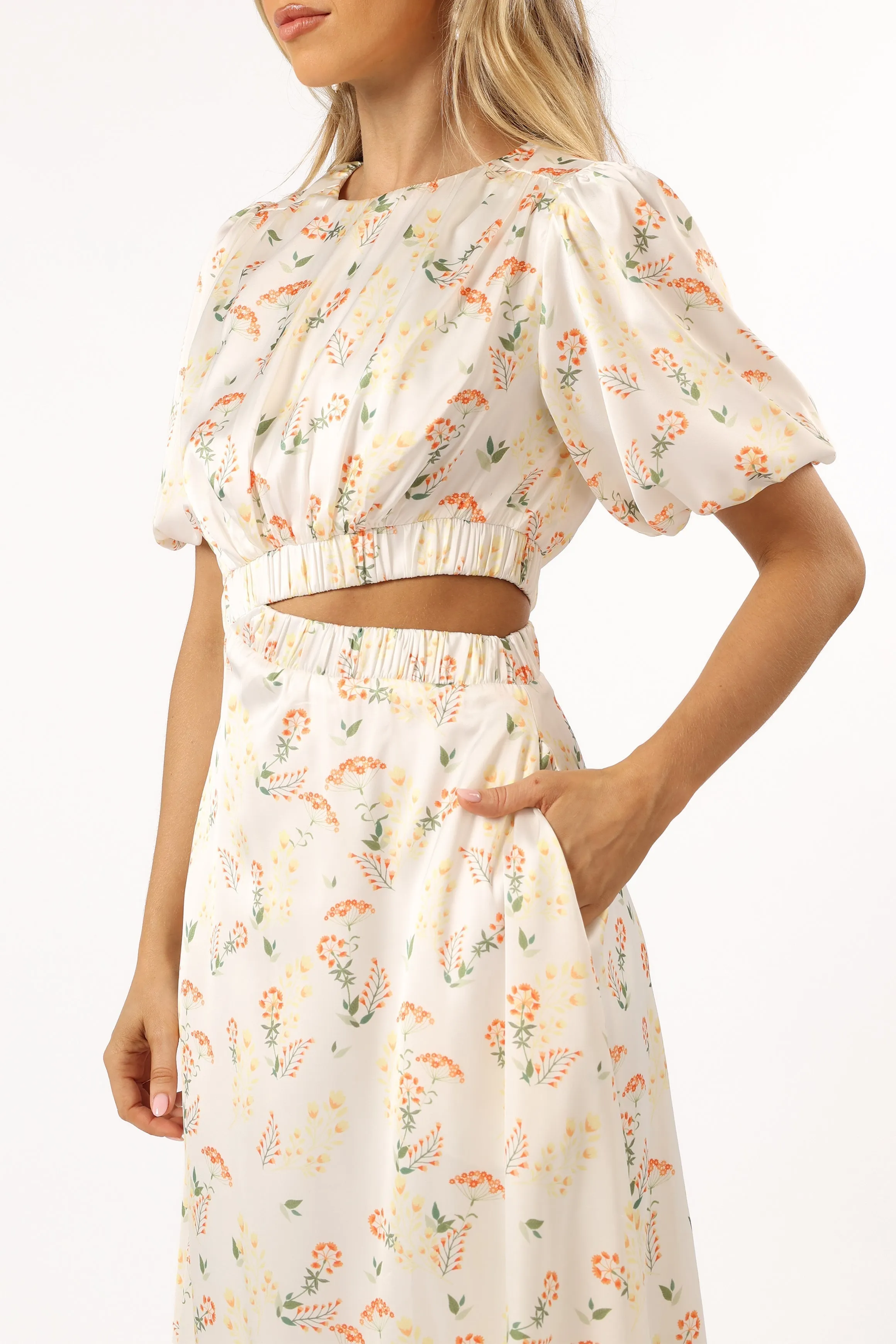 Aminah Puff Sleeve Dress - Yellow Floral sold by Petal & Pup product image thumbnail 5